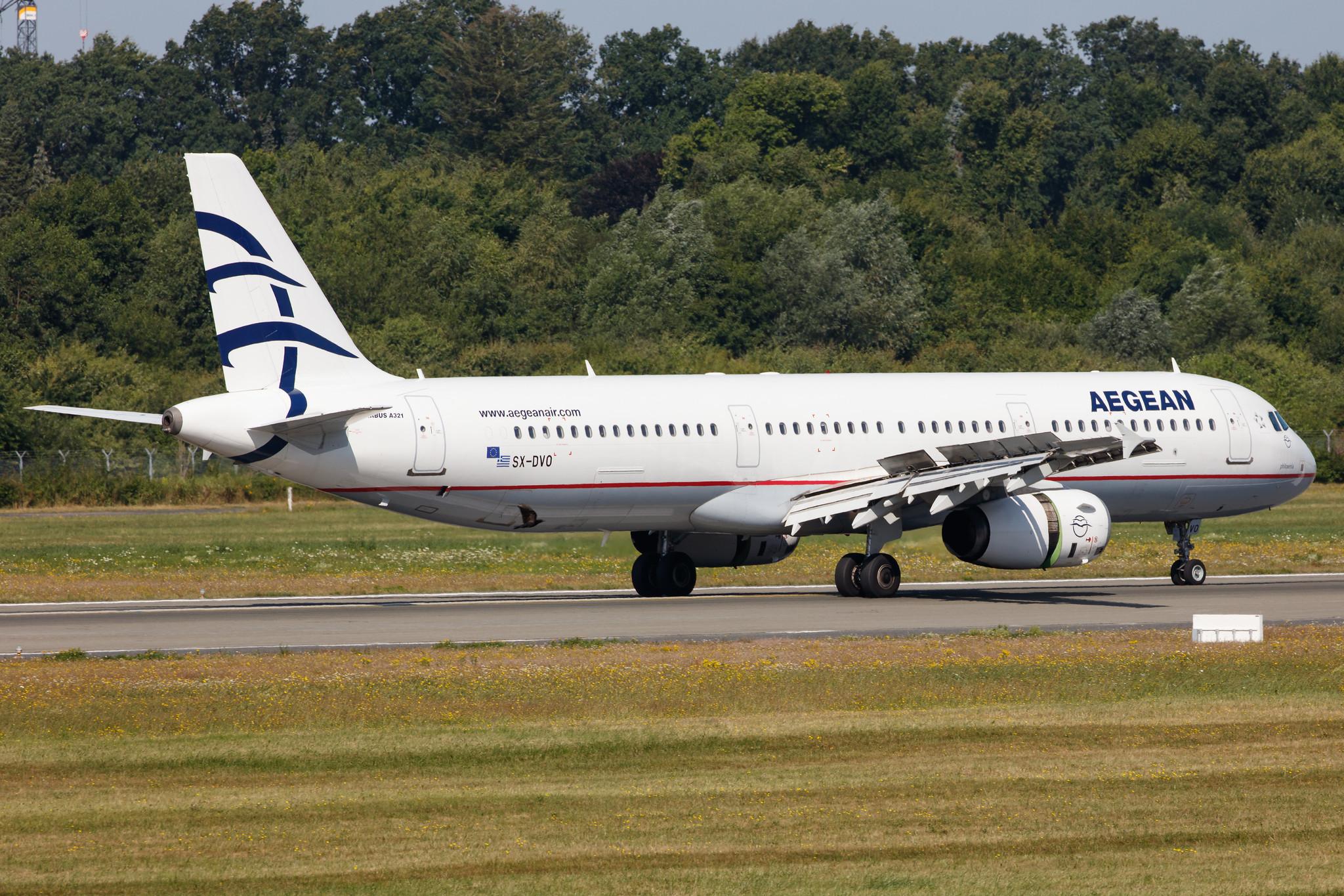 Hamburg Airport: Aegean Airlines (A3 / AEE) |  Airbus A321-231 A321 | SX-DVO | MSN 3462