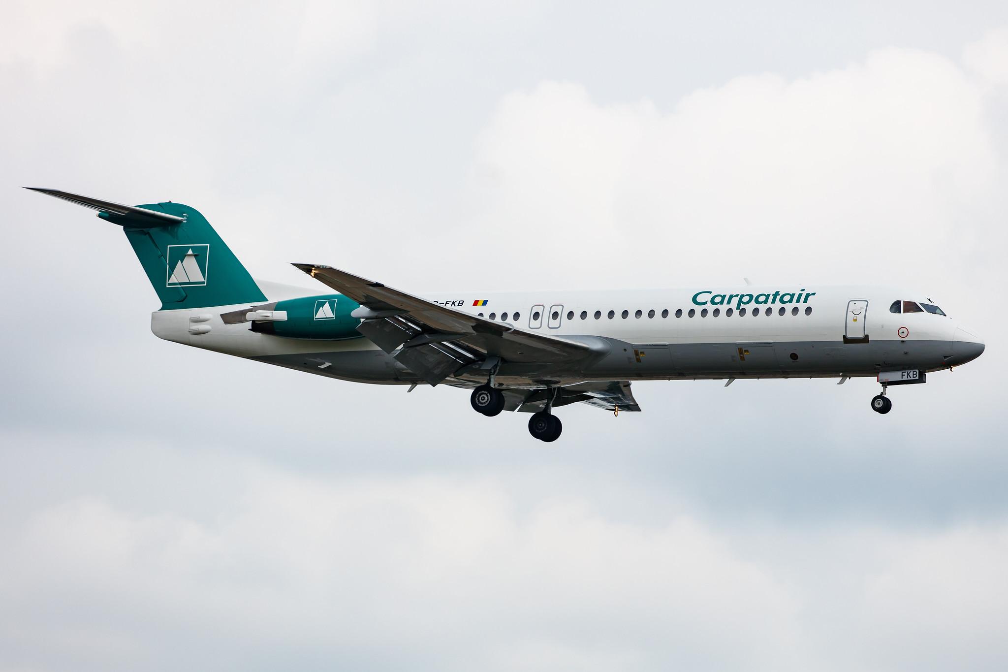 Hamburg Airport: Carpatair (V3 / KRP) |  Fokker 100 F100 | YR-FKB | MSN 11369