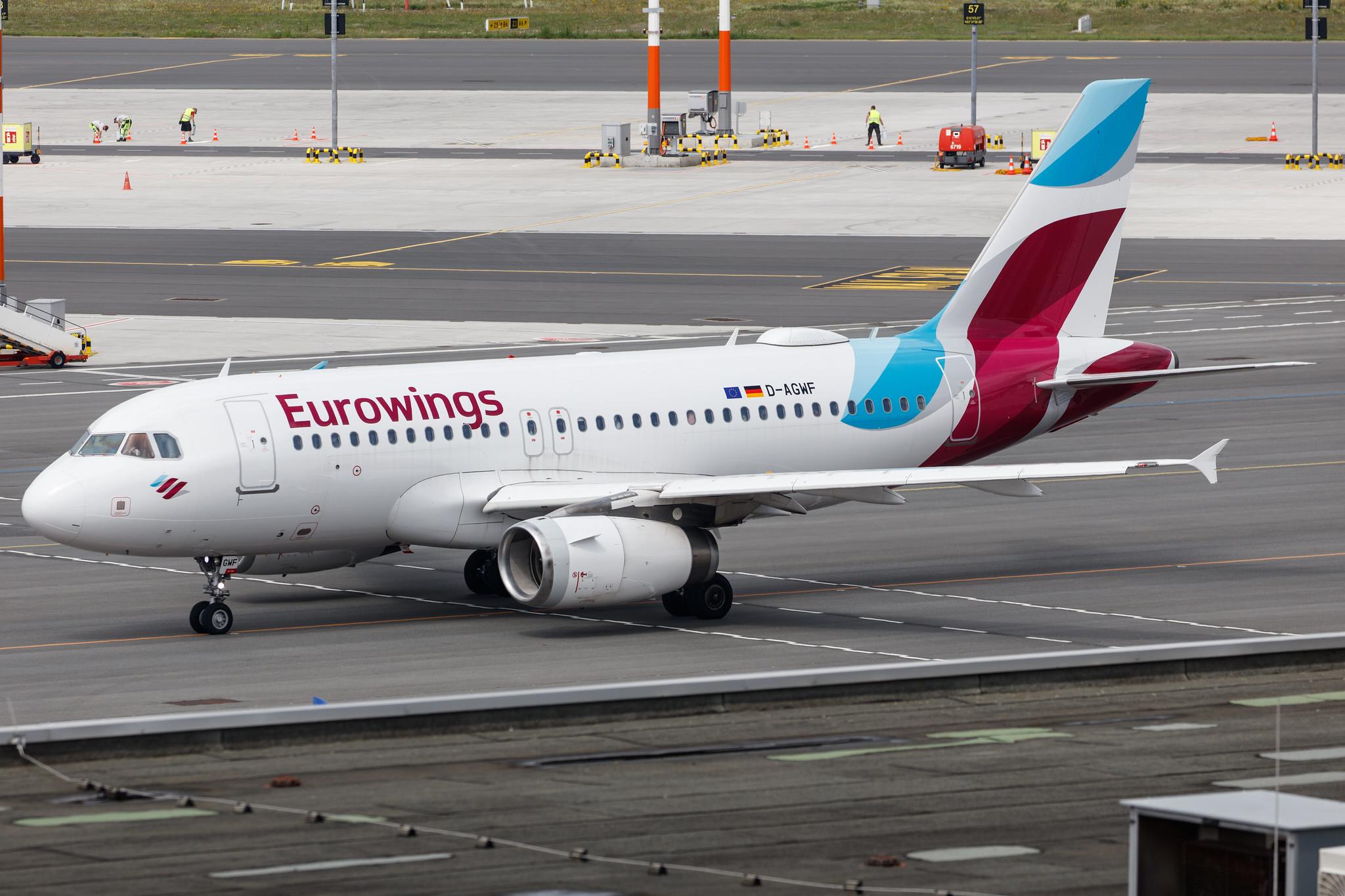 Hamburg Airport: Eurowings (EW / EWG) |  Airbus A319-132 A319 | D-AGWF | MSN 3172