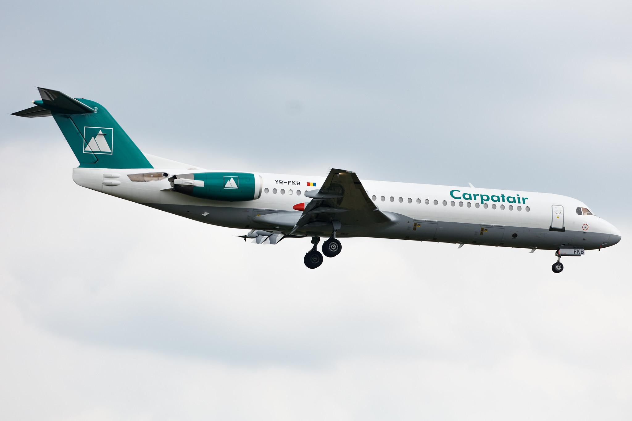 Hamburg Airport: Carpatair (V3 / KRP) |  Fokker 100 F100 | YR-FKB | MSN 11369