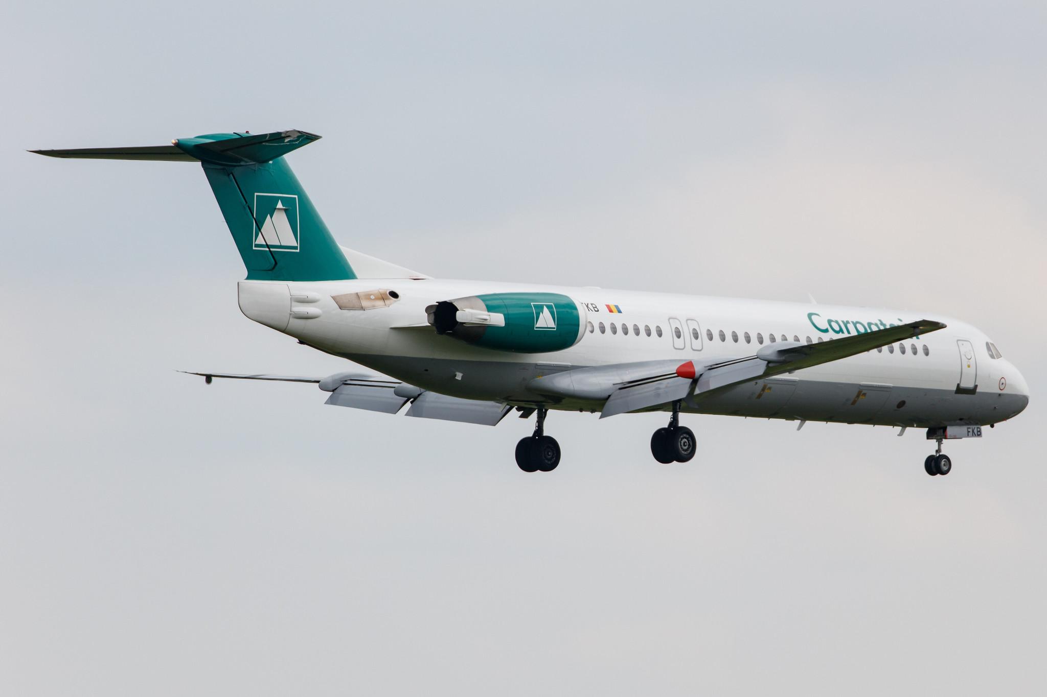 Hamburg Airport: Carpatair (V3 / KRP) |  Fokker 100 F100 | YR-FKB | MSN 11369