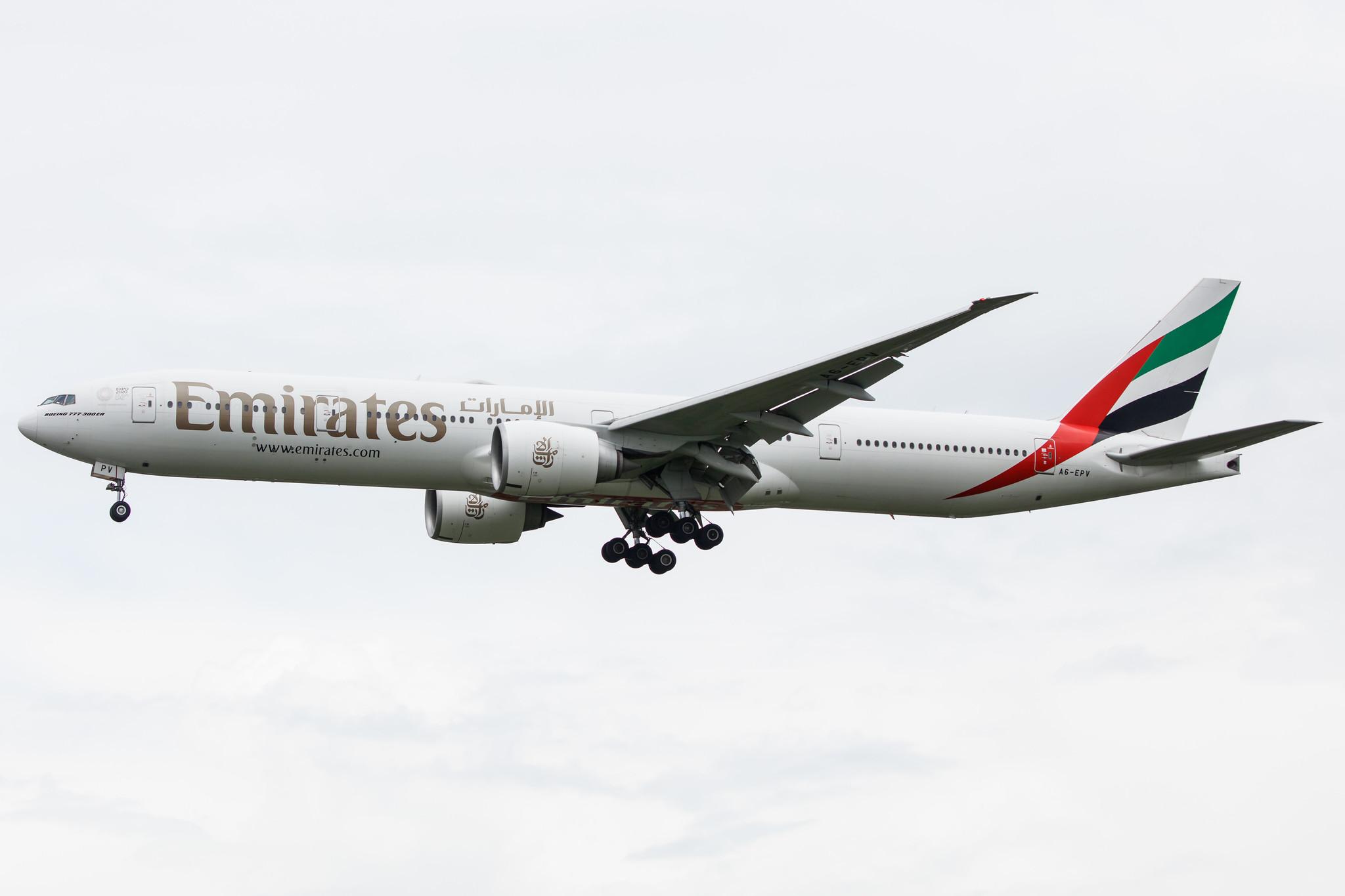 Hamburg Airport: Emirates (EK / UAE) |  Boeing 777-31H(ER) B77W | A6-EPV | MSN 42341