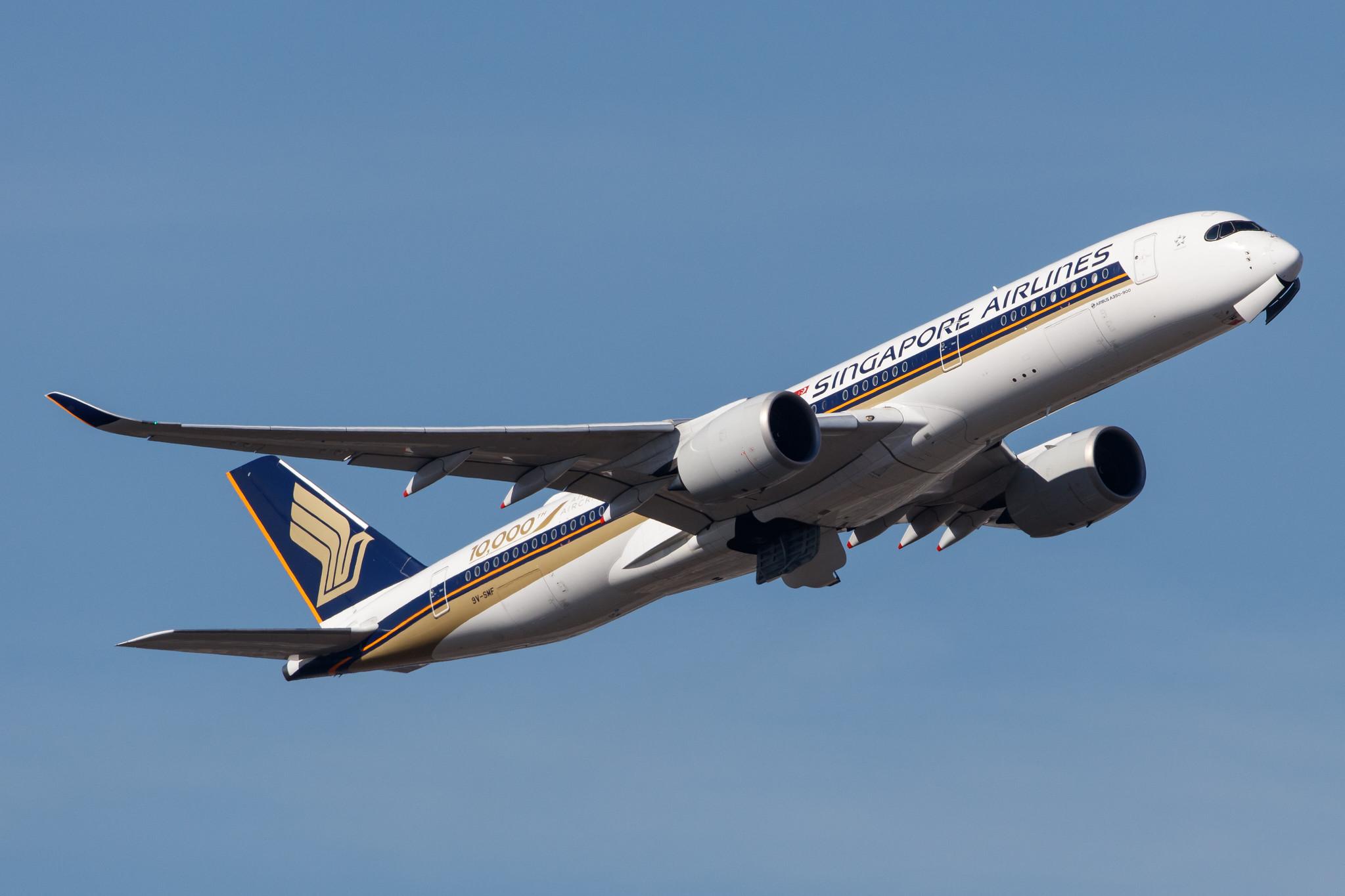 Frankfurt Airport: Singapore Airlines (SQ / SIA) | Livery: 10,000th Airbus Aircraft Sticker | Airbus A350-941 A359 | 9V-SMF | MSN 054