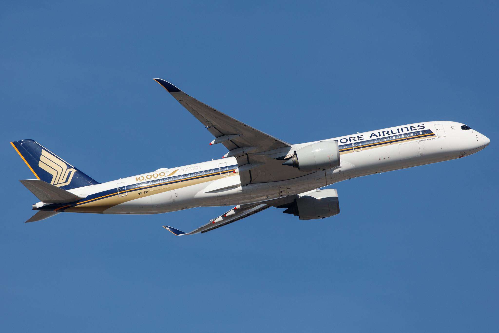 Frankfurt Airport: Singapore Airlines (SQ / SIA) | Livery: 10,000th Airbus Aircraft Sticker | Airbus A350-941 A359 | 9V-SMF | MSN 054