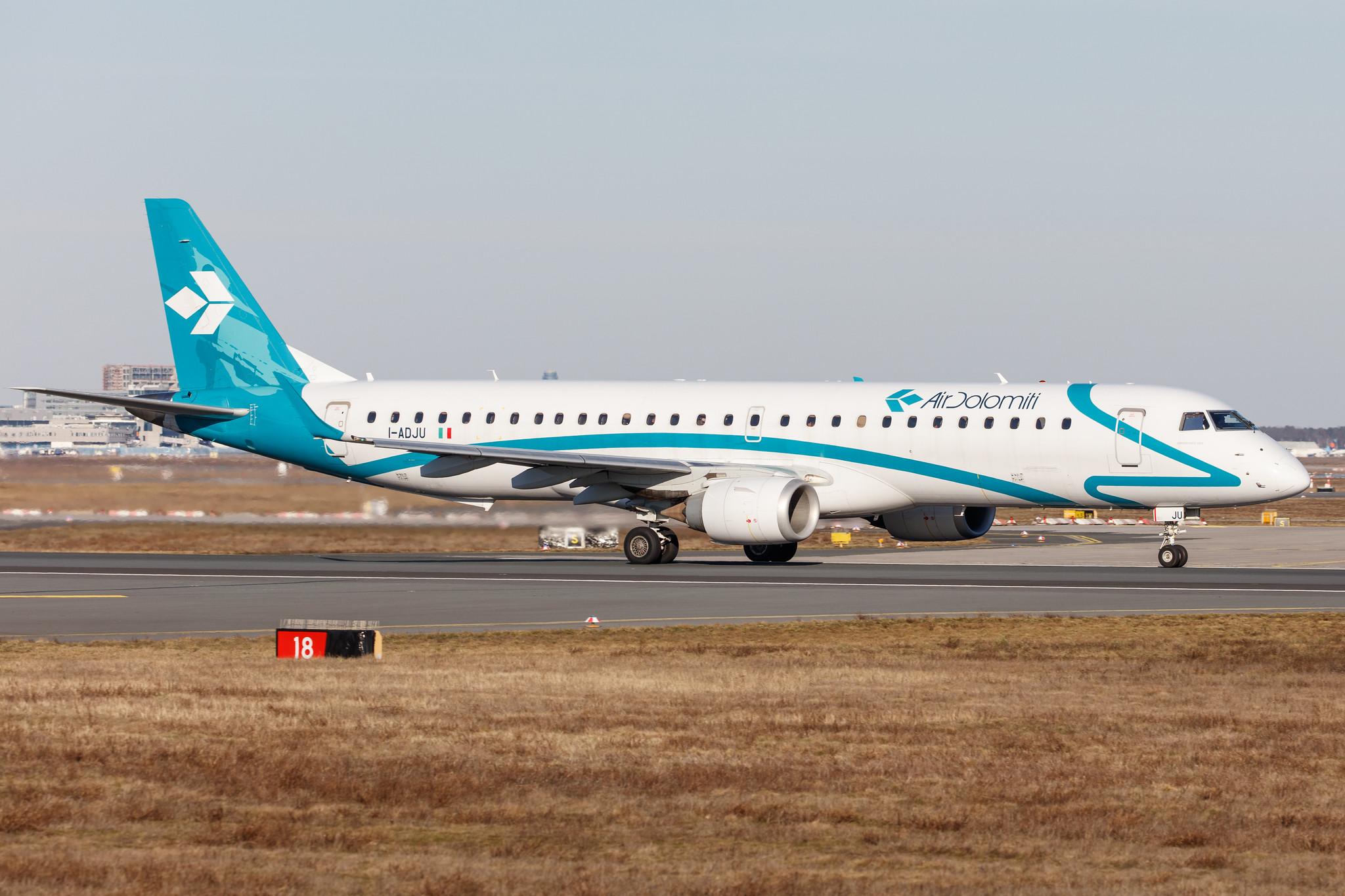 Frankfurt Airport: Air Dolomiti (EN / DLA) |  Embraer E195LR E195 | I-ADJU | MSN 19000290