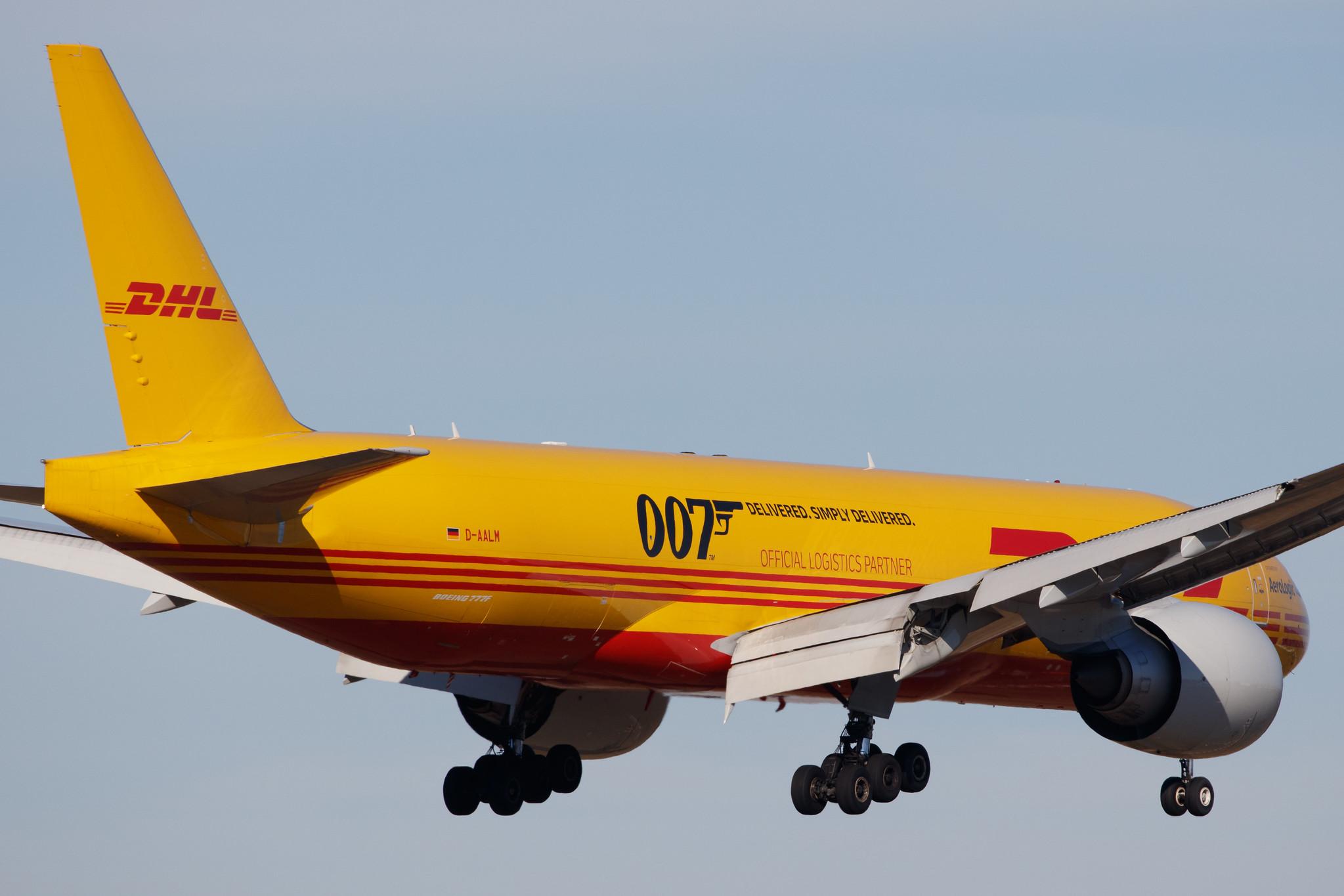Frankfurt Airport: DHL (D0 / DHK) | Operator: AeroLogic | Livery: 007 Delivered. Simply Delivered. | Boeing 777-F B77L | D-AALM | MSN 66082