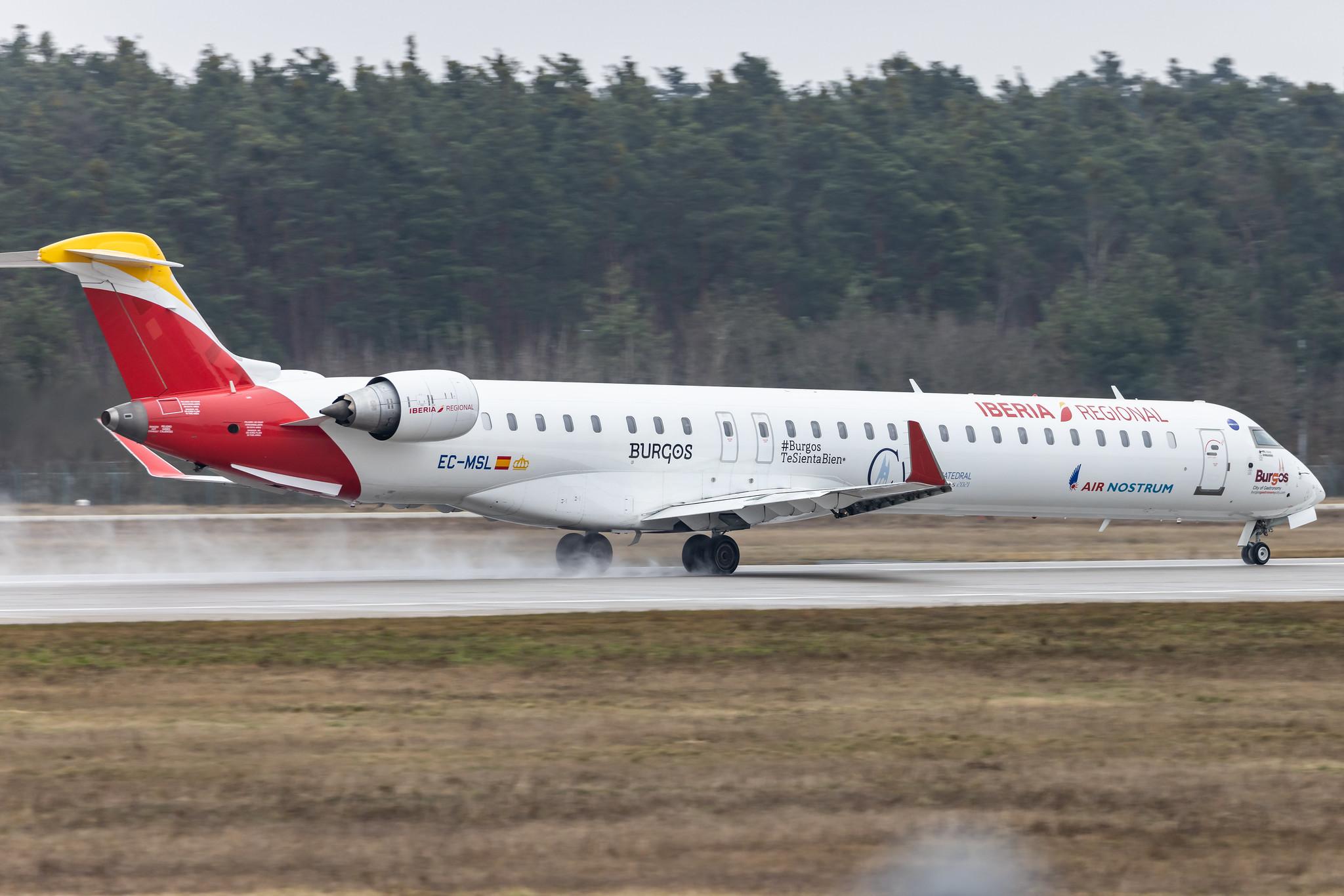 Frankfurt Airport: Iberia Regional (IB / IBE) | Operator: Air Nostrum |  Mitsubishi CRJ-1000 CRJX | EC-MSL | MSN 19058