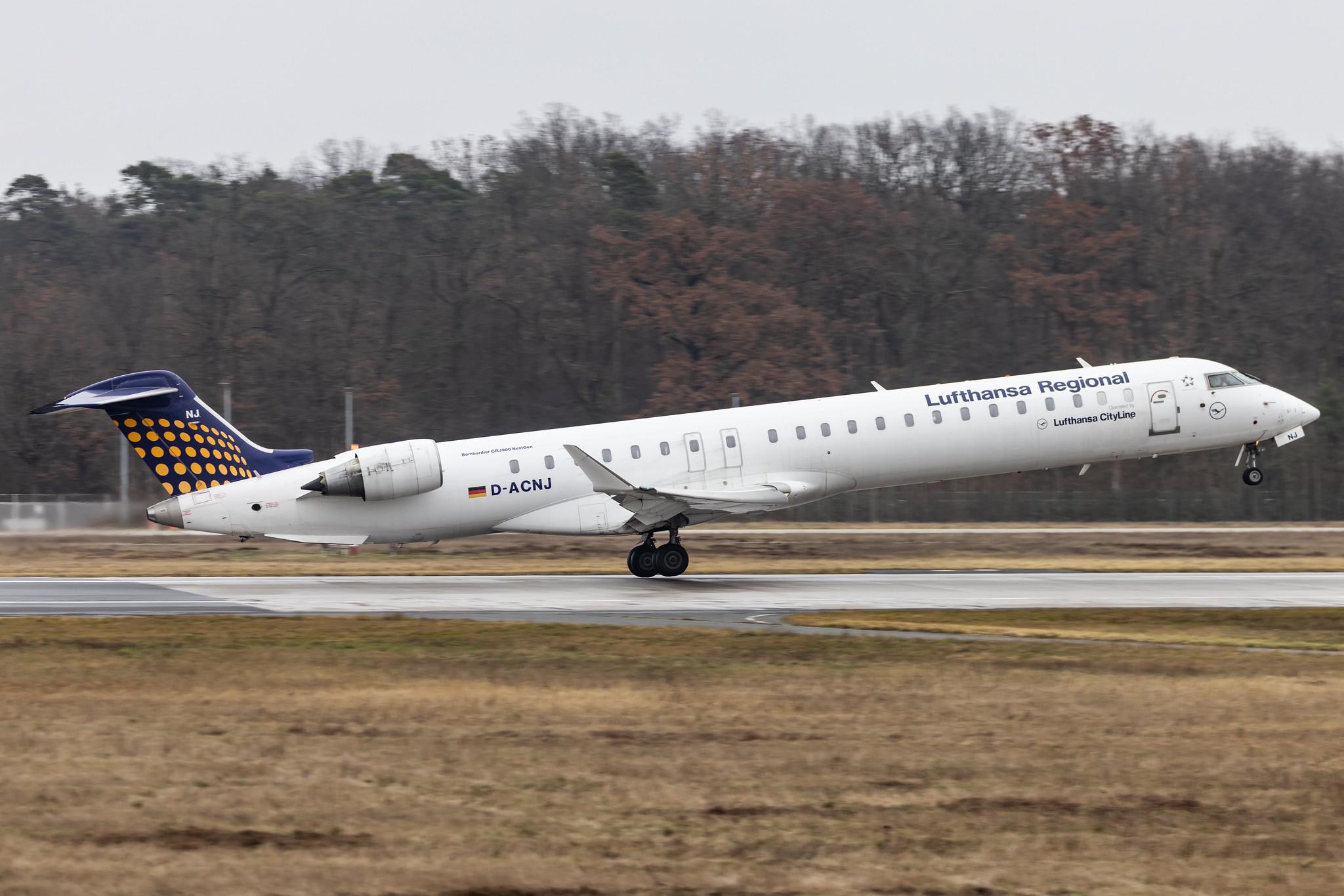 Frankfurt Airport: Lufthansa (LH / DLH) | Operator: Lufthansa CityLine |  Mitsubishi CRJ-900LR CRJ9 | D-ACNJ | MSN 15249