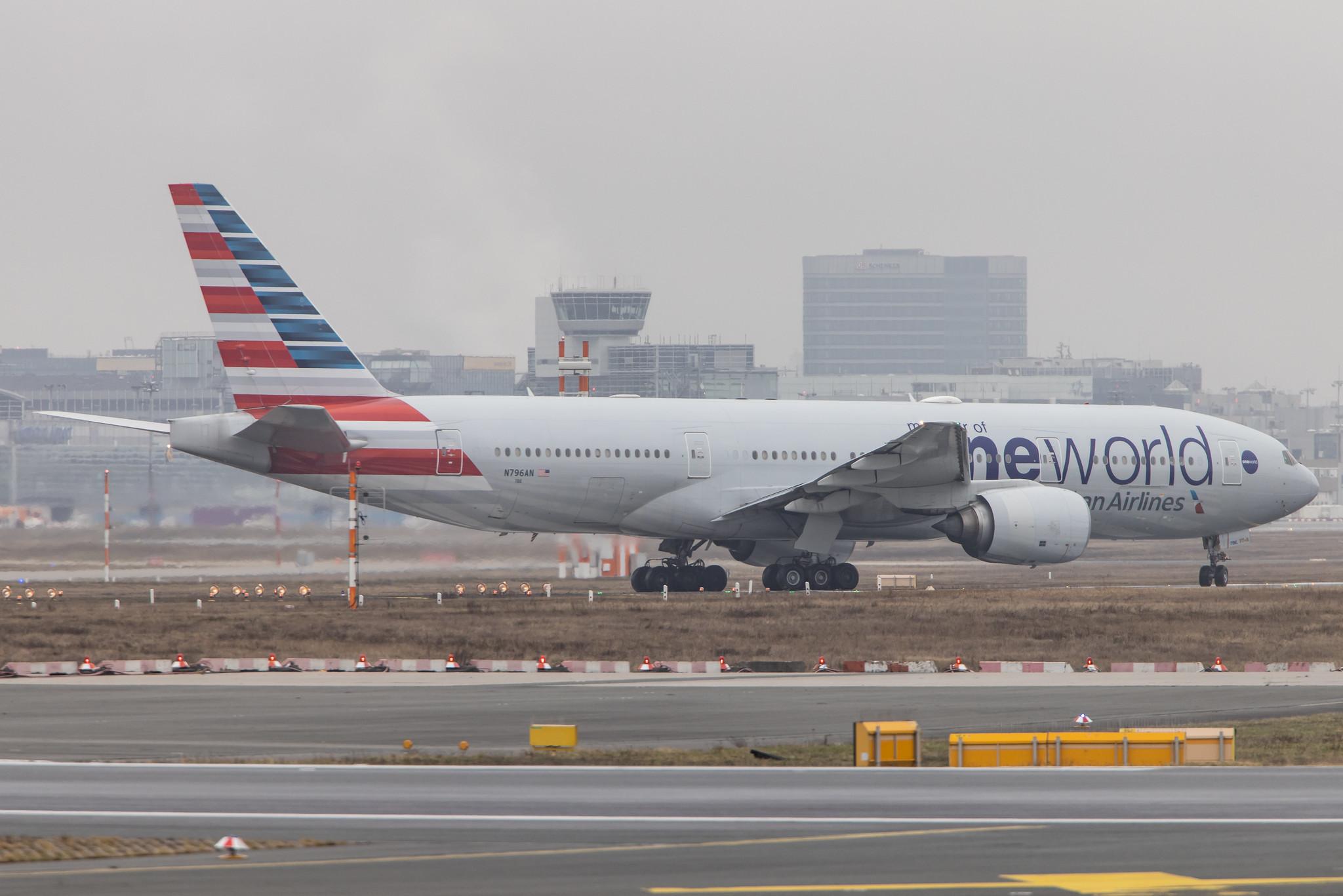 Frankfurt Airport: American Airlines (AA / AAL) |  Livery: Oneworld Livery |  Boeing 777-223(ER) B772 | N796AN | MSN 30796
