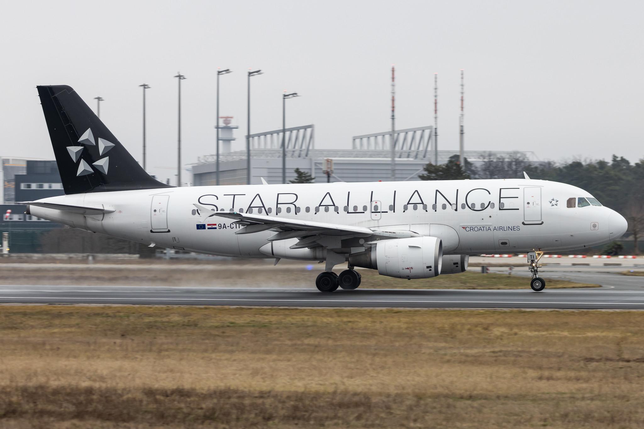 Frankfurt Airport: Croatia Airlines (OU / CTN) |  Livery: Star Alliance Livery |  Airbus A319-112 A319 | 9A-CTI | MSN 1029