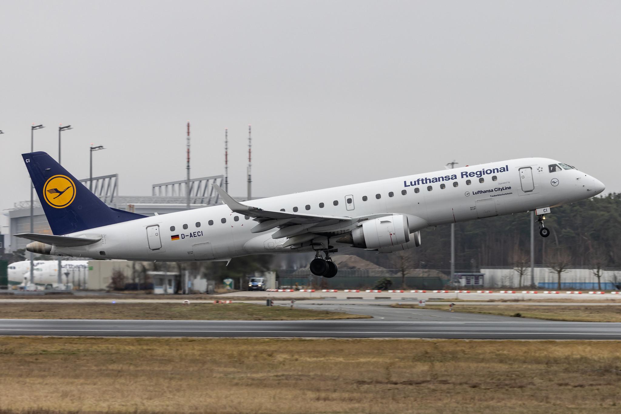 Frankfurt Airport: Lufthansa (LH / DLH) | Operator: Lufthansa CityLine |  Embraer E190LR E190 | D-AECI | MSN 19000381