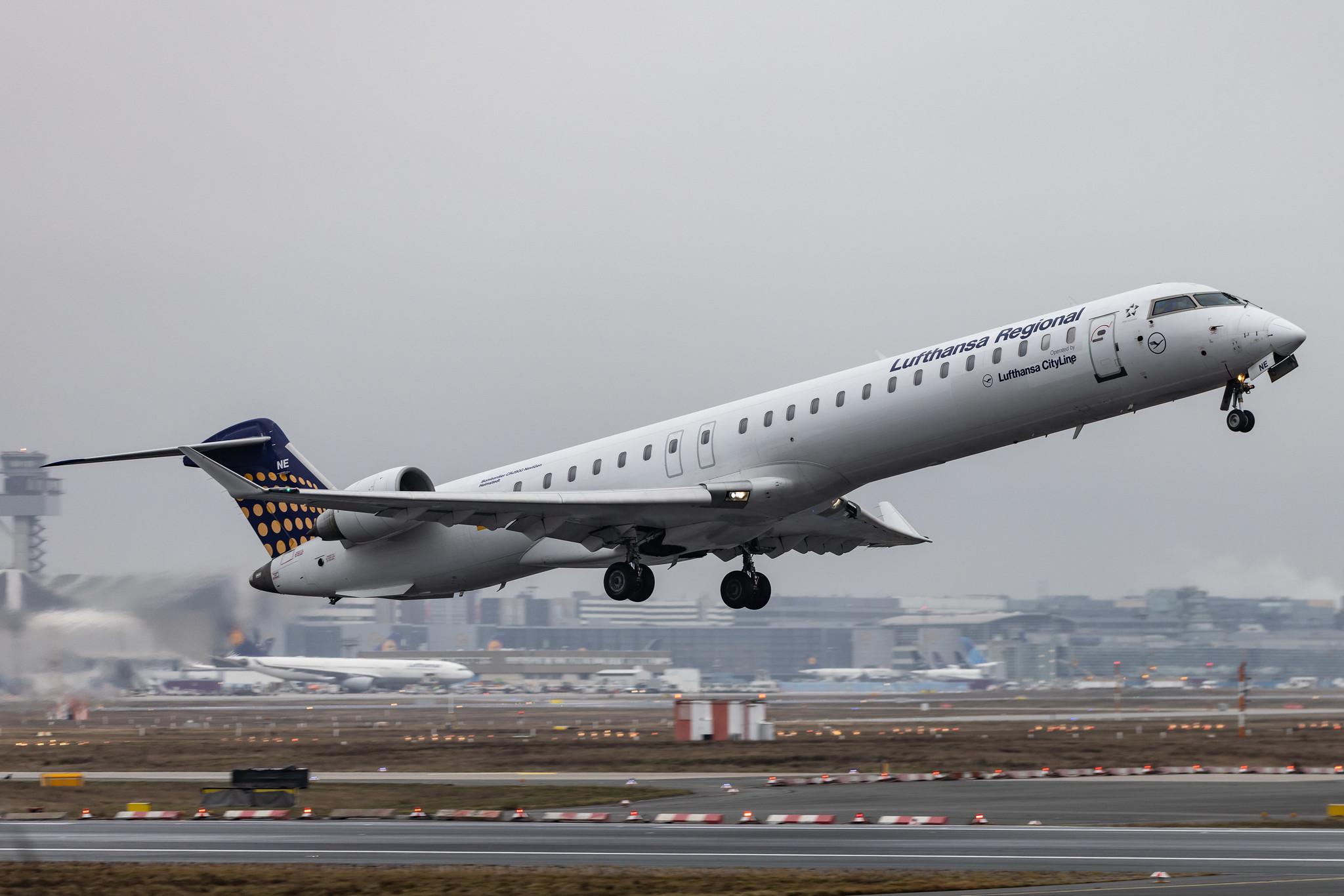 Frankfurt Airport: Lufthansa (LH / DLH) | Operator: Lufthansa CityLine |  Mitsubishi CRJ-900LR CRJ9 | D-ACNE | MSN 15241