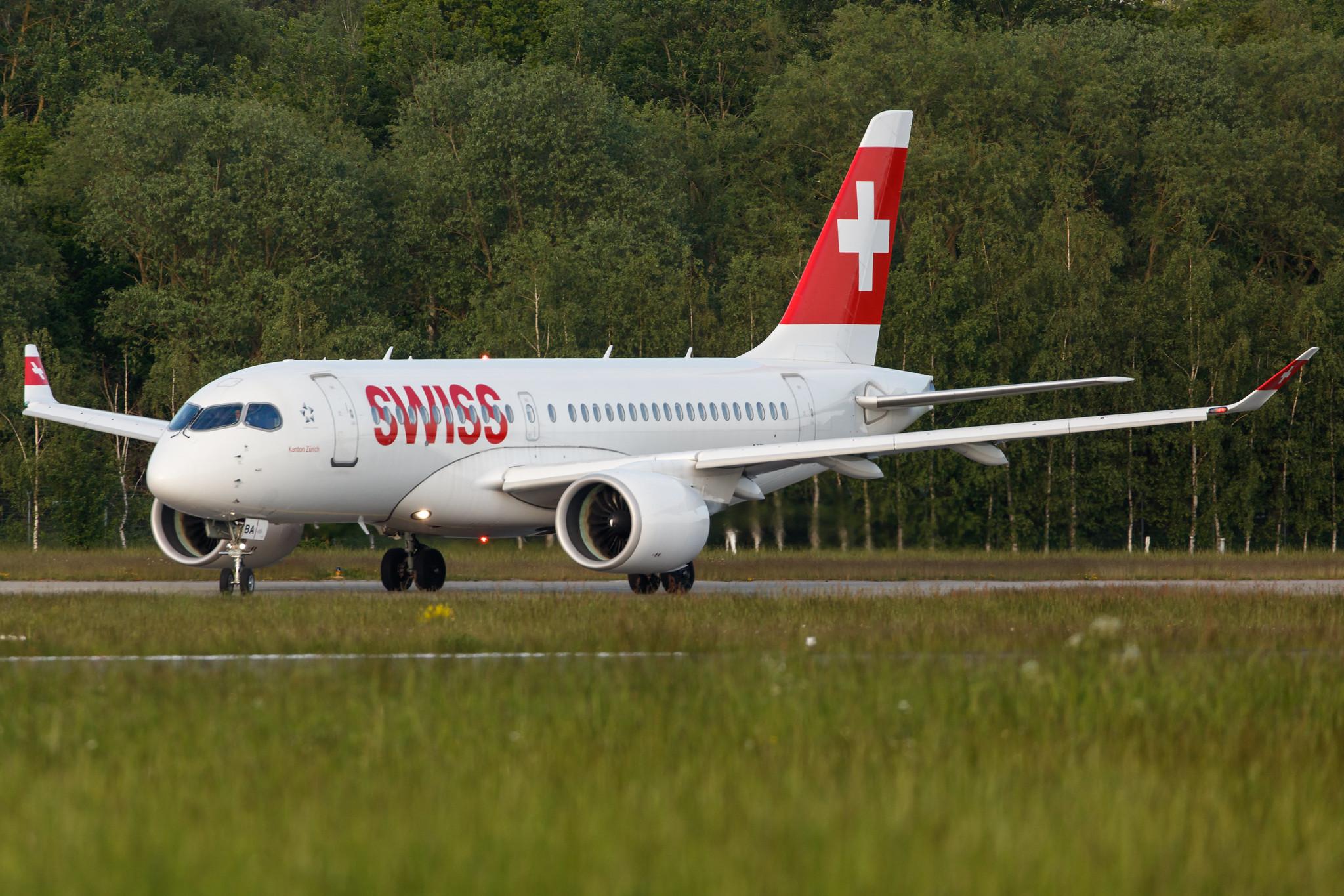 Hamburg Airport: Swiss (LX / SWR) |  Airbus A220-100 BCS1 | HB-JBA | MSN 50010