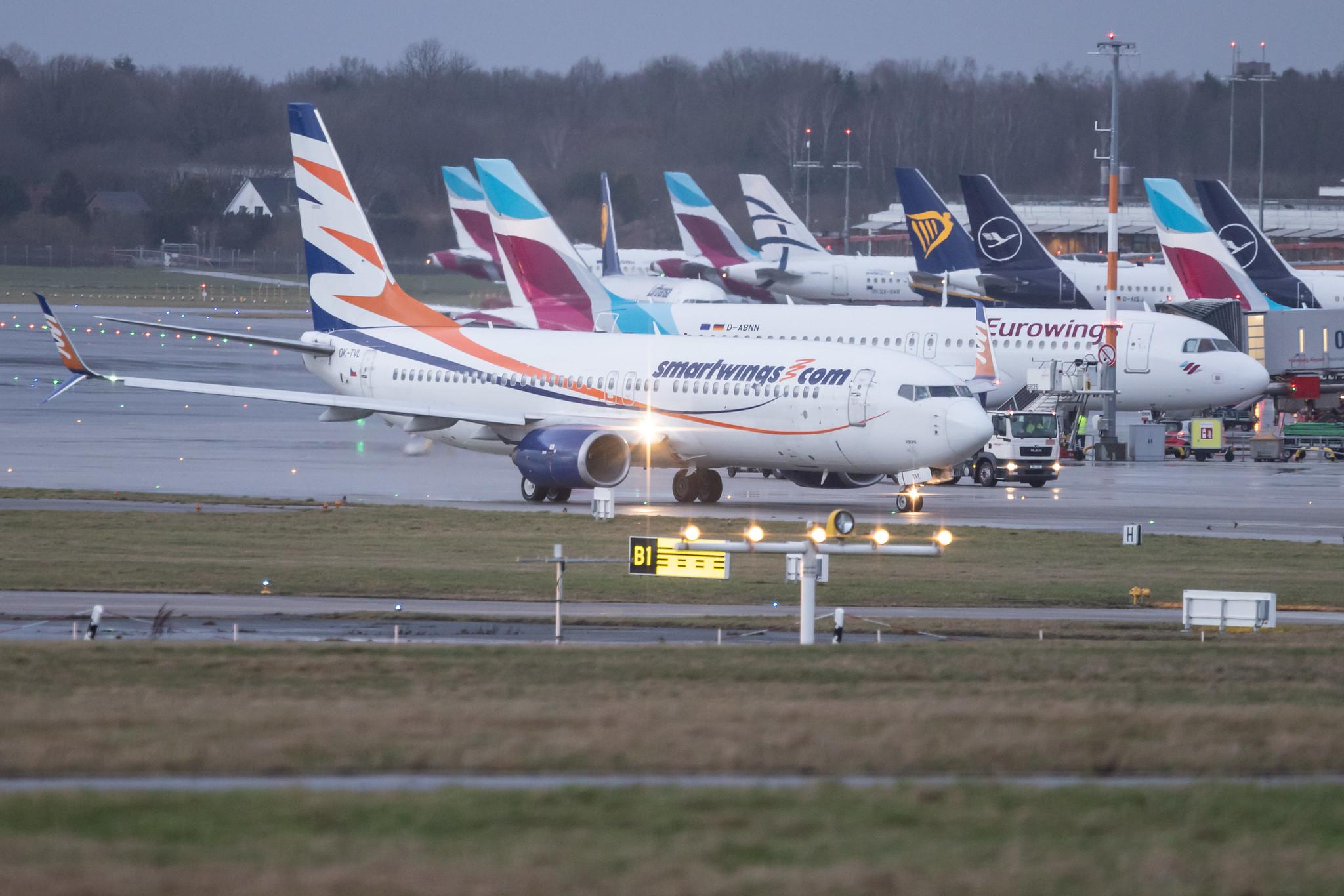 Hamburg Airport: Smartwings (QS / TVS) |  Boeing 737-8FN B738 | OK-TVL | MSN 37076