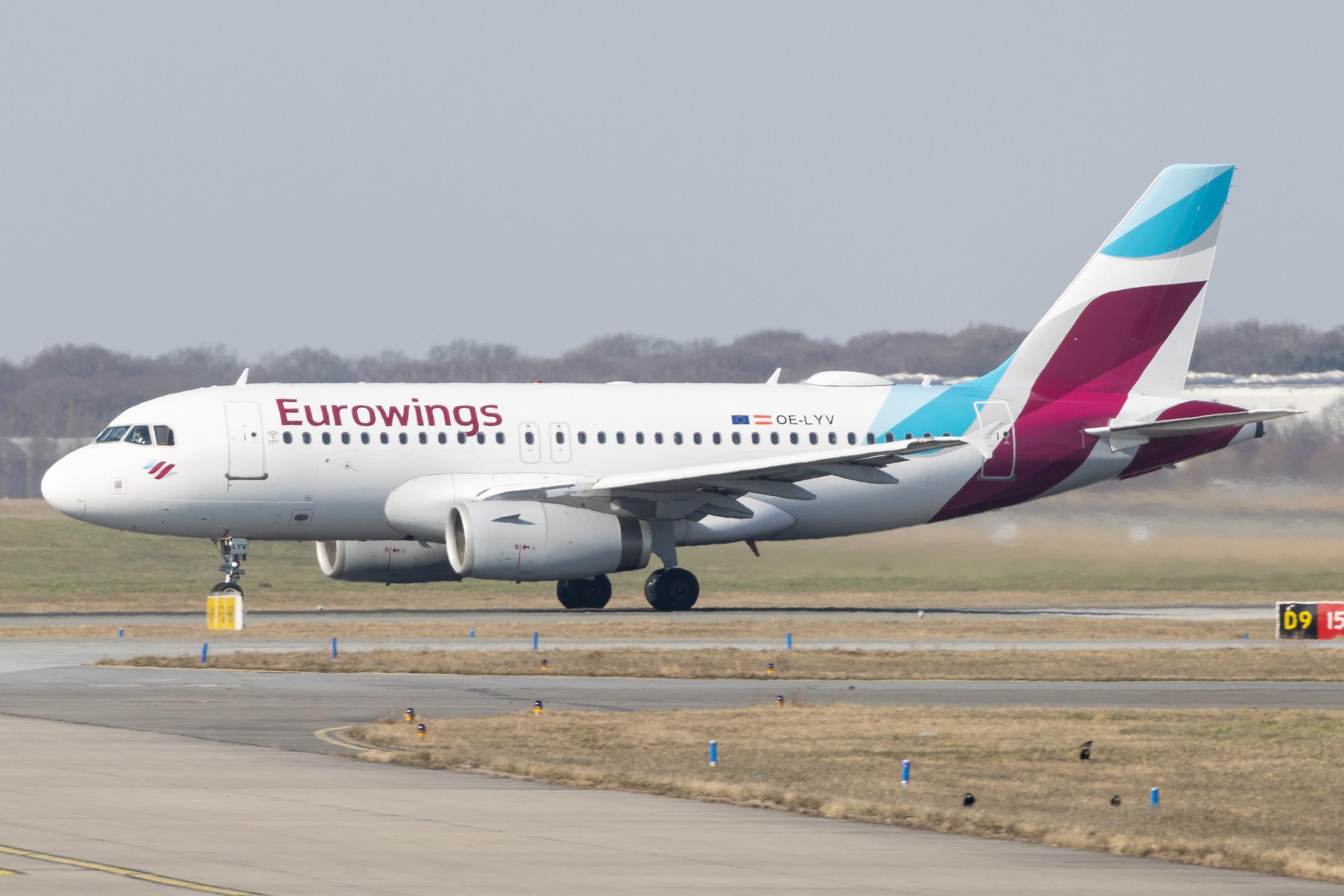 Hamburg Airport: Eurowings (EW / EWG) | Operator: Eurowings Europe |  Airbus A319-132 A319 | OE-LYV | MSN 5043