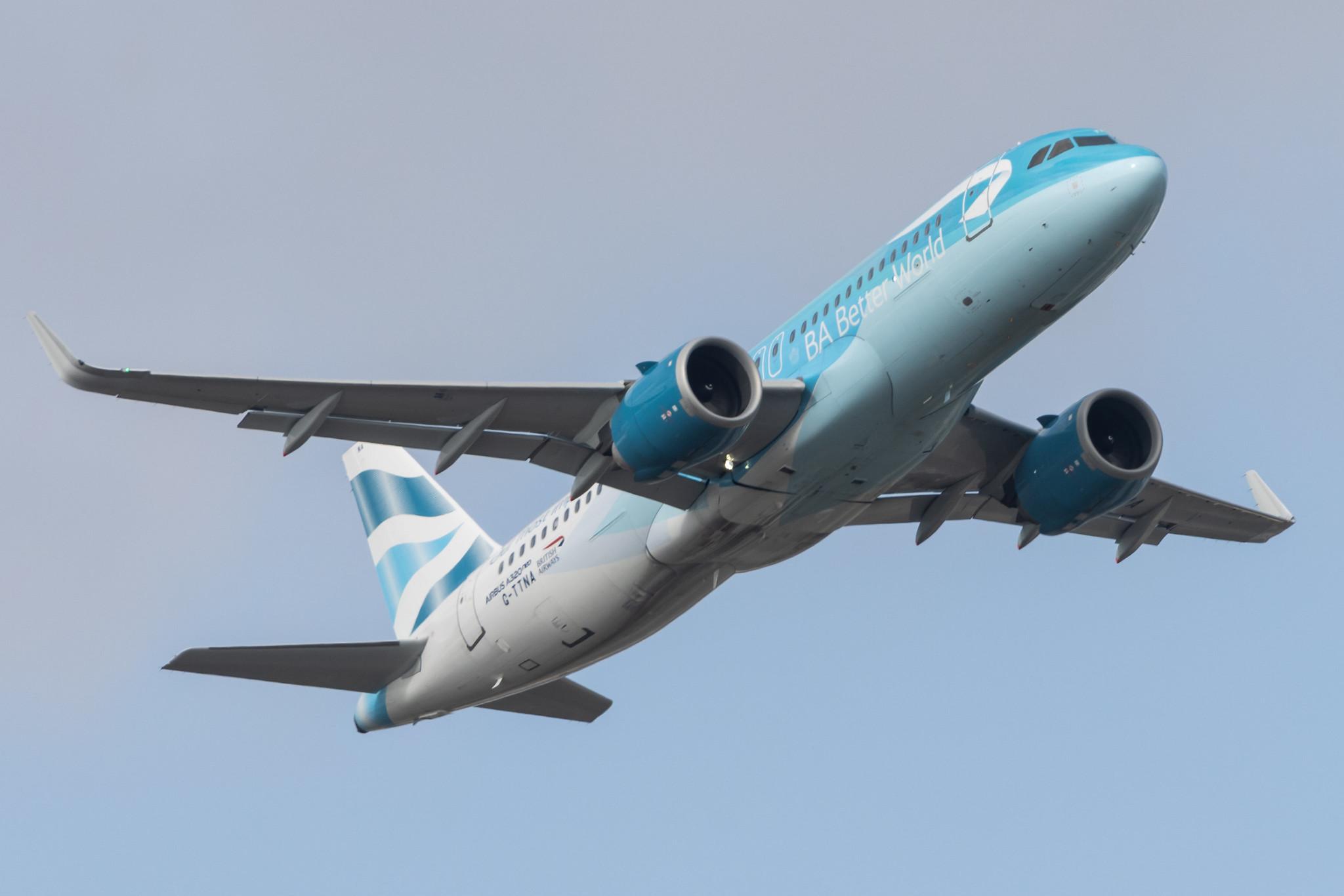 London Heathrow: British Airways (BA / BAW) |  Livery: BA Better World Livery |  Airbus A320-251N A20N | G-TTNA | MSN 8108