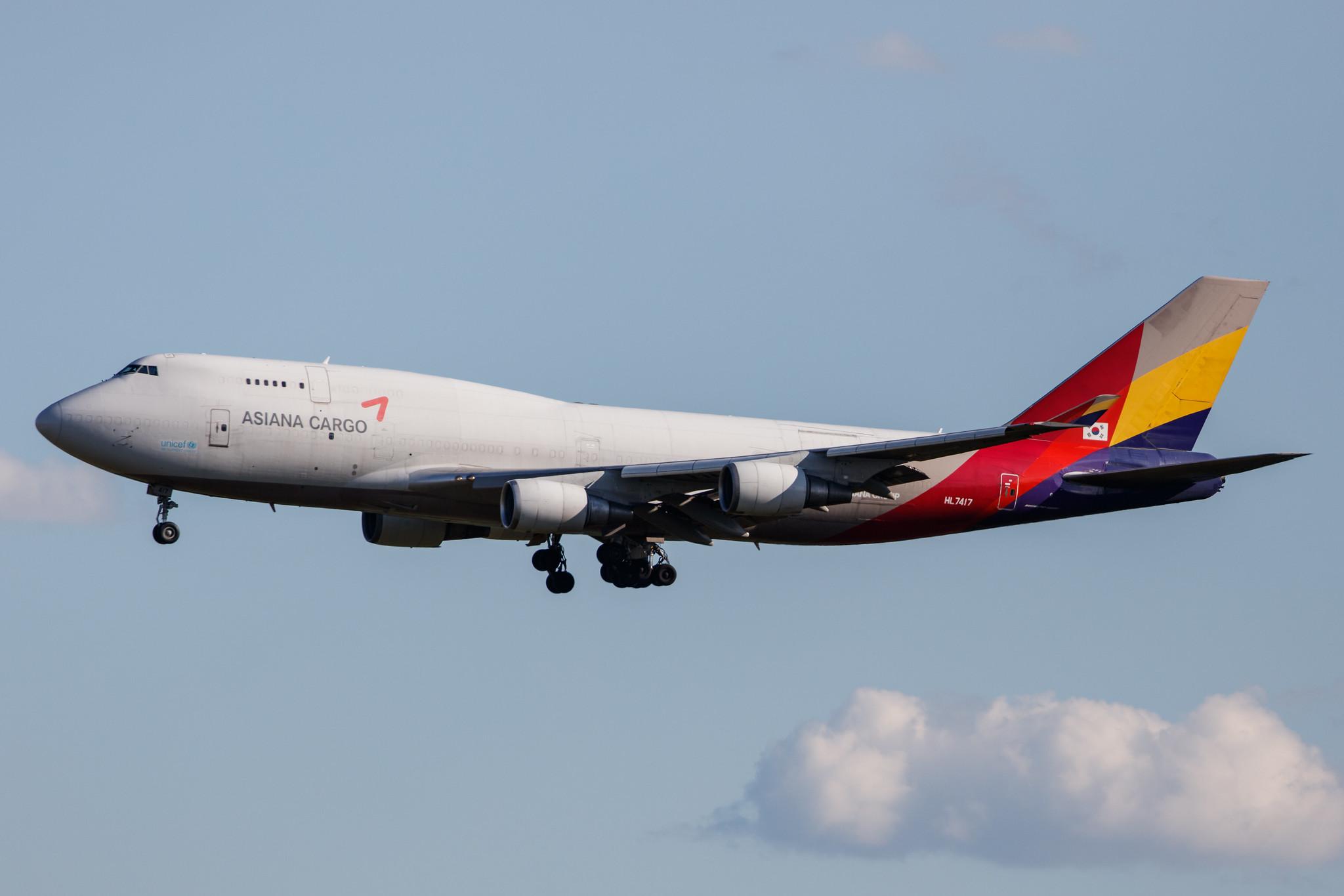 Frankfurt Airport: Asiana Cargo (OZ / AAR) | Operator: Asiana Airlines |  Boeing 747-48E(BDSF) B744 | HL7417 | MSN 25779