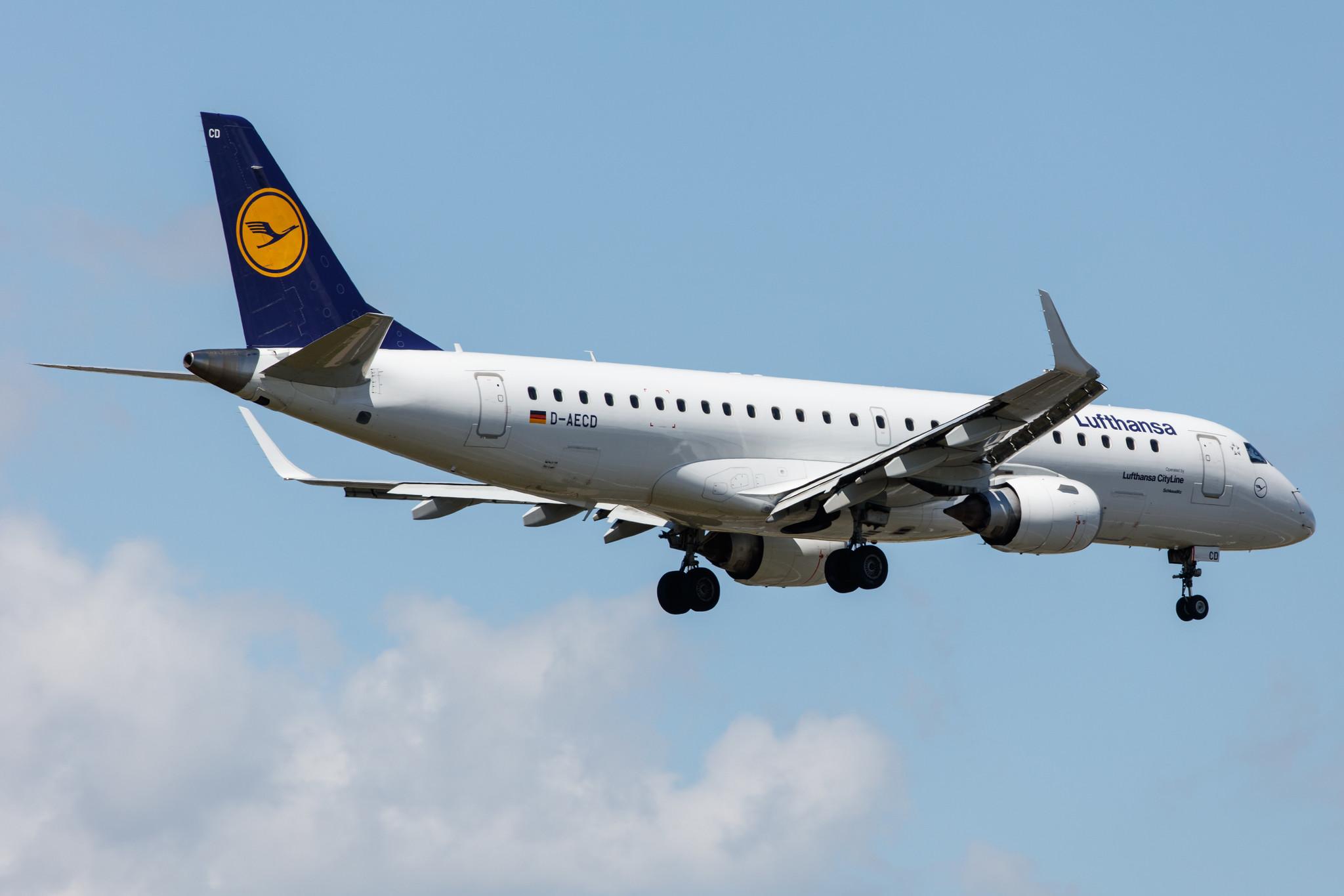 Frankfurt Airport: Lufthansa (LH / DLH) | Operator: Lufthansa CityLine |  Embraer E190LR E190 | D-AECD | MSN 19000337