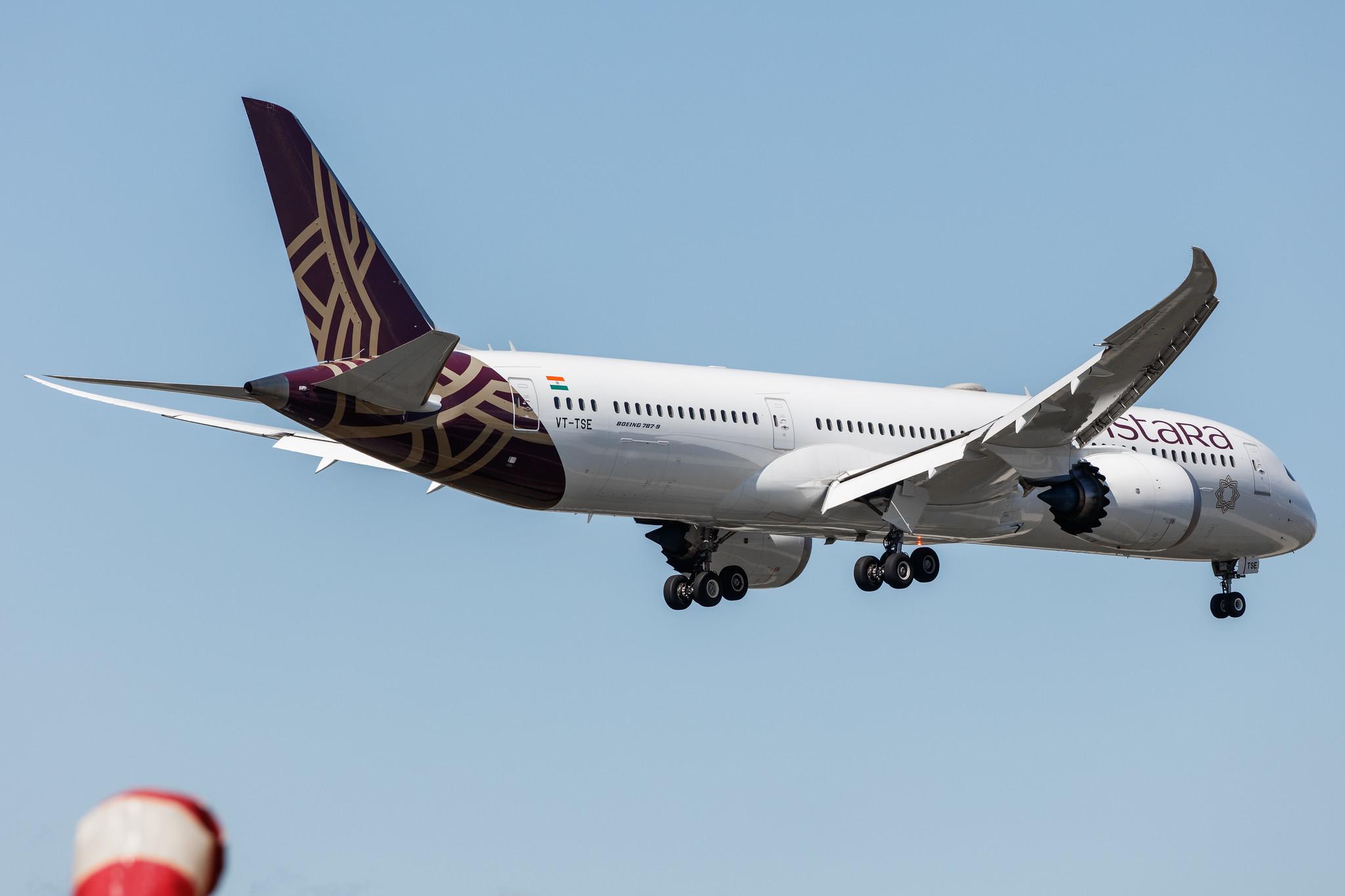 Frankfurt Airport: Vistara (UK / VTI) |  Boeing 787-9 Dreamliner B789 | VT-TSE | MSN 66527