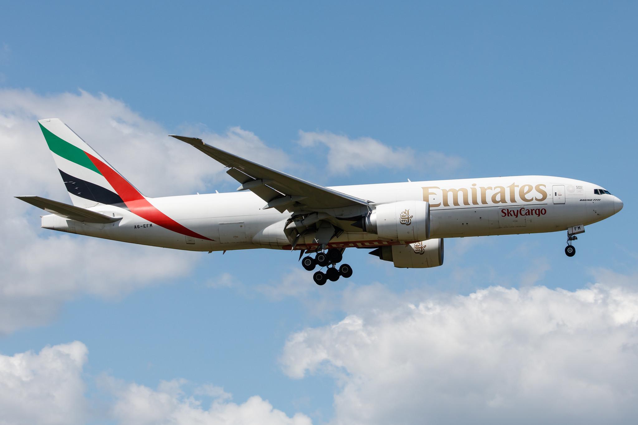 Frankfurt Airport: Emirates SkyCargo (EK / UAE) | Operator: Emirates |  Boeing 777-F1H B77L | A6-EFM | MSN 42231