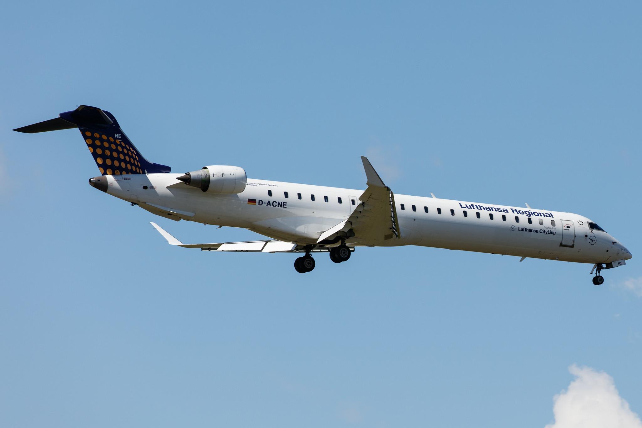 Frankfurt Airport: Lufthansa (LH / DLH) | Operator: Lufthansa CityLine |  Mitsubishi CRJ-900LR CRJ9 | D-ACNE | MSN 15241