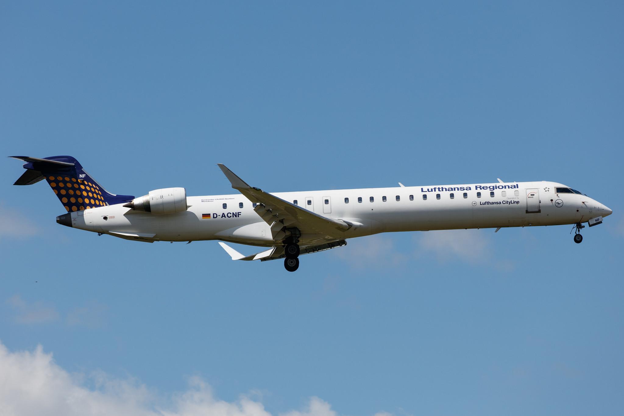 Frankfurt Airport: Lufthansa (LH / DLH) | Operator: Lufthansa CityLine |  Mitsubishi CRJ-900LR CRJ9 | D-ACNF | MSN 15243