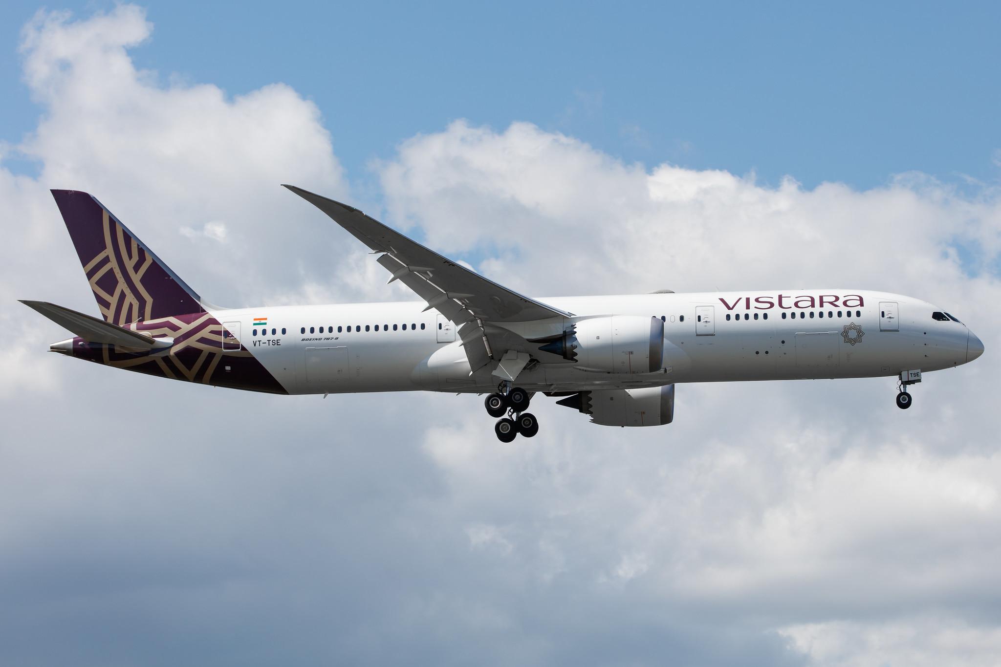 Frankfurt Airport: Vistara (UK / VTI) |  Boeing 787-9 Dreamliner B789 | VT-TSE | MSN 66527