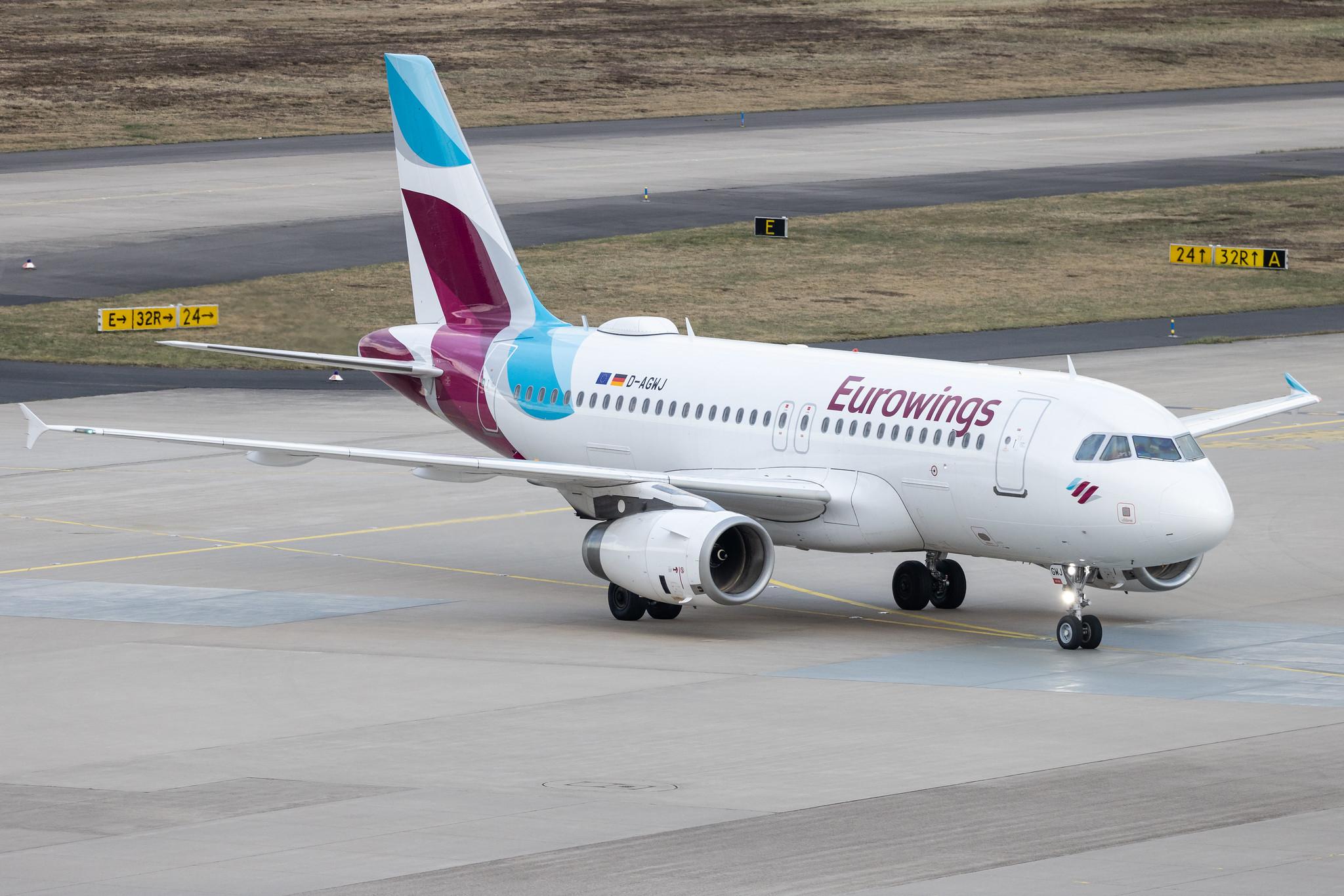 Köln Bonn Airport: Eurowings (EW / EWG) |  Airbus A319-132 A319 | D-AGWJ | MSN 3375