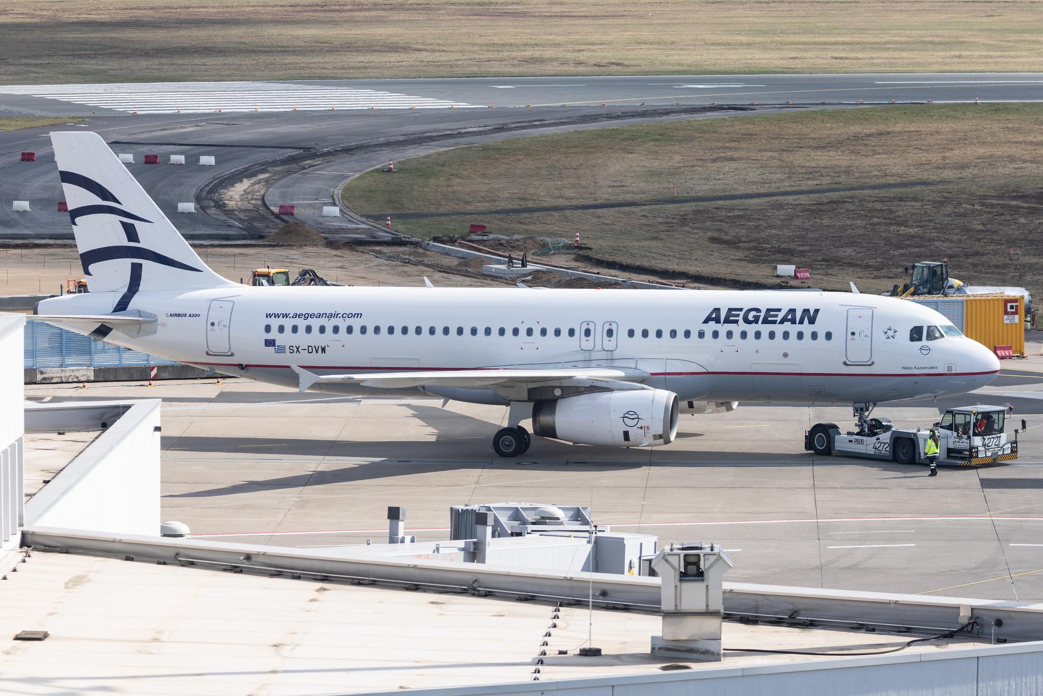 Köln Bonn Airport: Aegean Airlines (A3 / AEE) |  Airbus A320-232 A320 | SX-DVW | MSN 3785