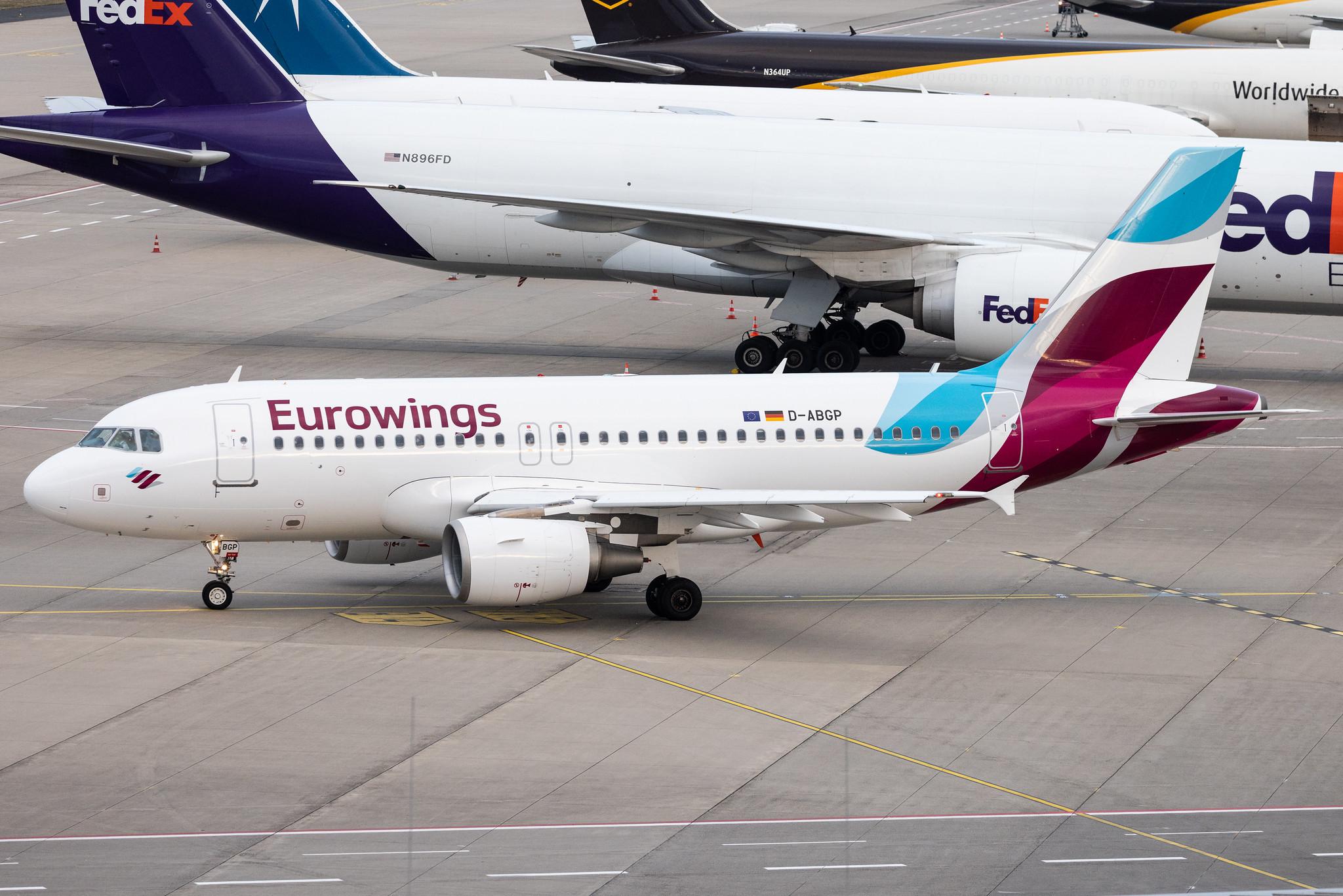 Köln Bonn Airport: Eurowings (EW / EWG) |  Airbus A319-112 A319 | D-ABGP | MSN 3728