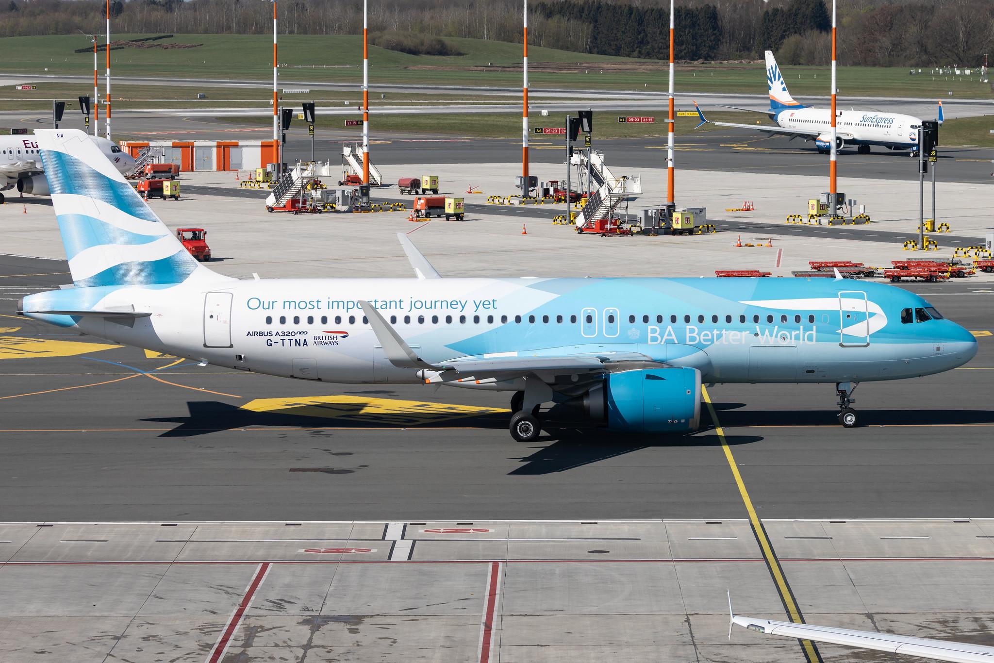 Hamburg Airport: British Airways (BA / BAW) |  Livery: BA Better World Livery |  Airbus A320-251N A20N | G-TTNA | MSN 8108