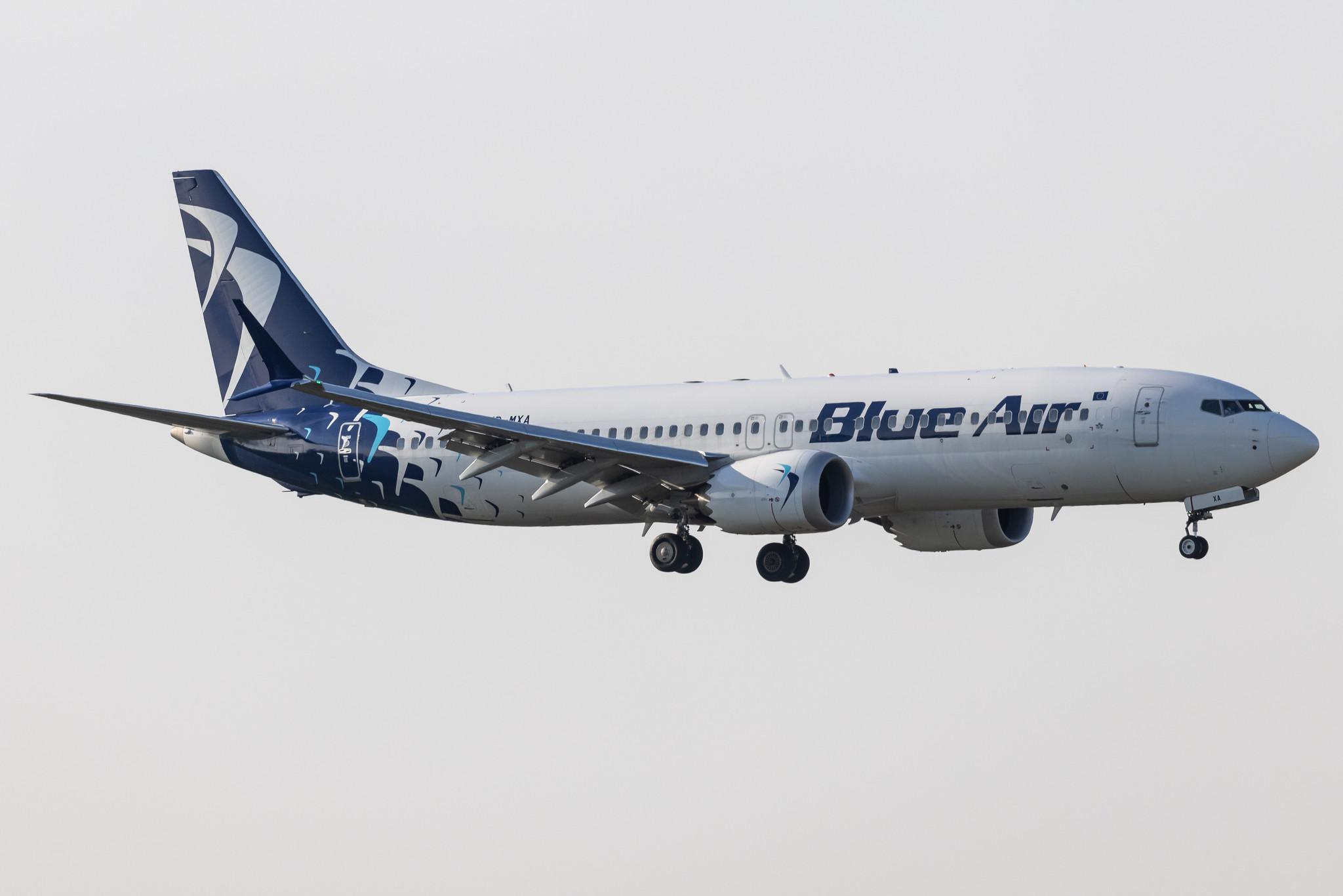 London Heathrow: Blue Air (0B / BLA) |  Boeing 737 MAX 8 B38M | YR-MXA | MSN 43309