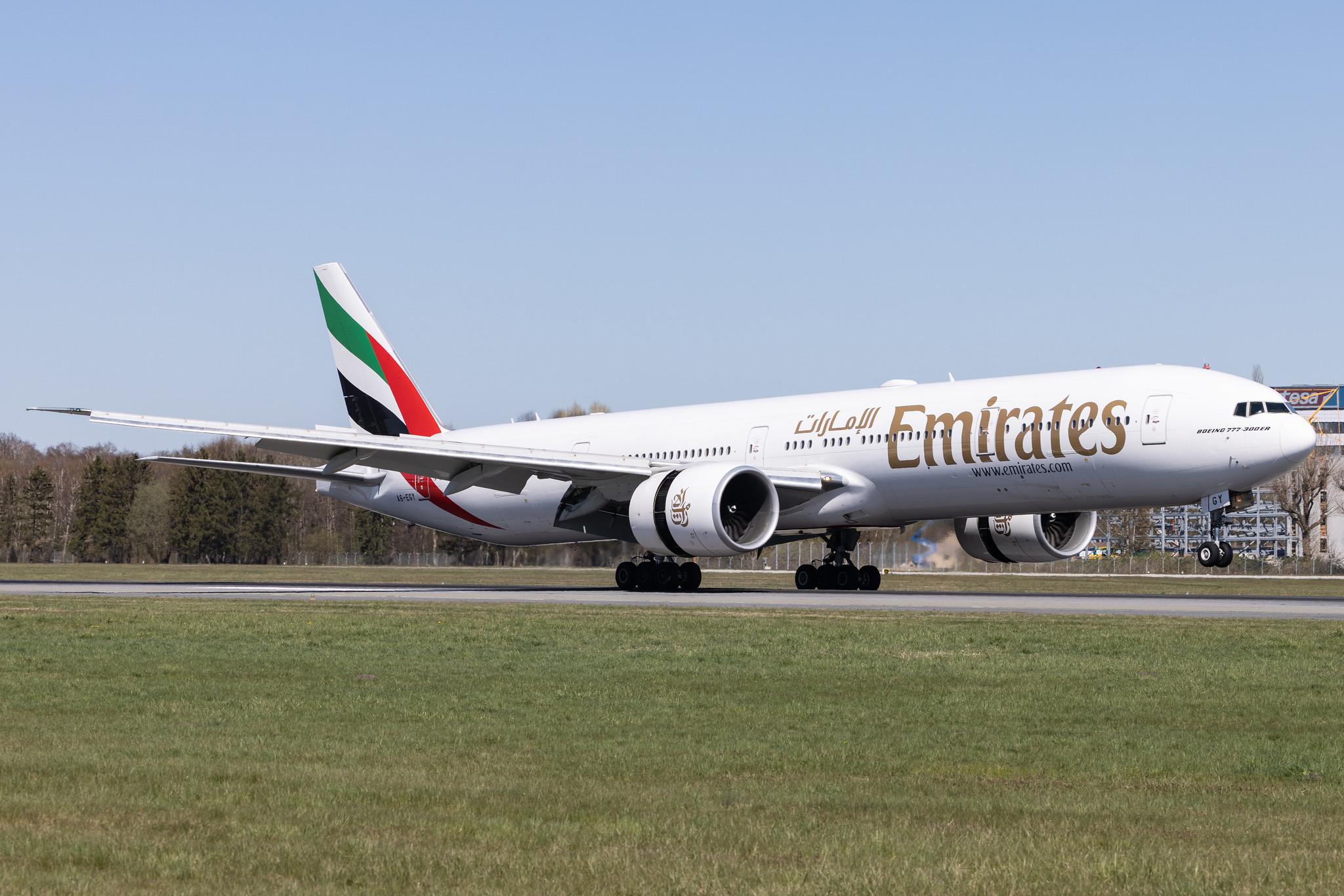 Hamburg Airport: Emirates (EK / UAE) |  Boeing 777-31H(ER) B77W | A6-EGY | MSN 41080