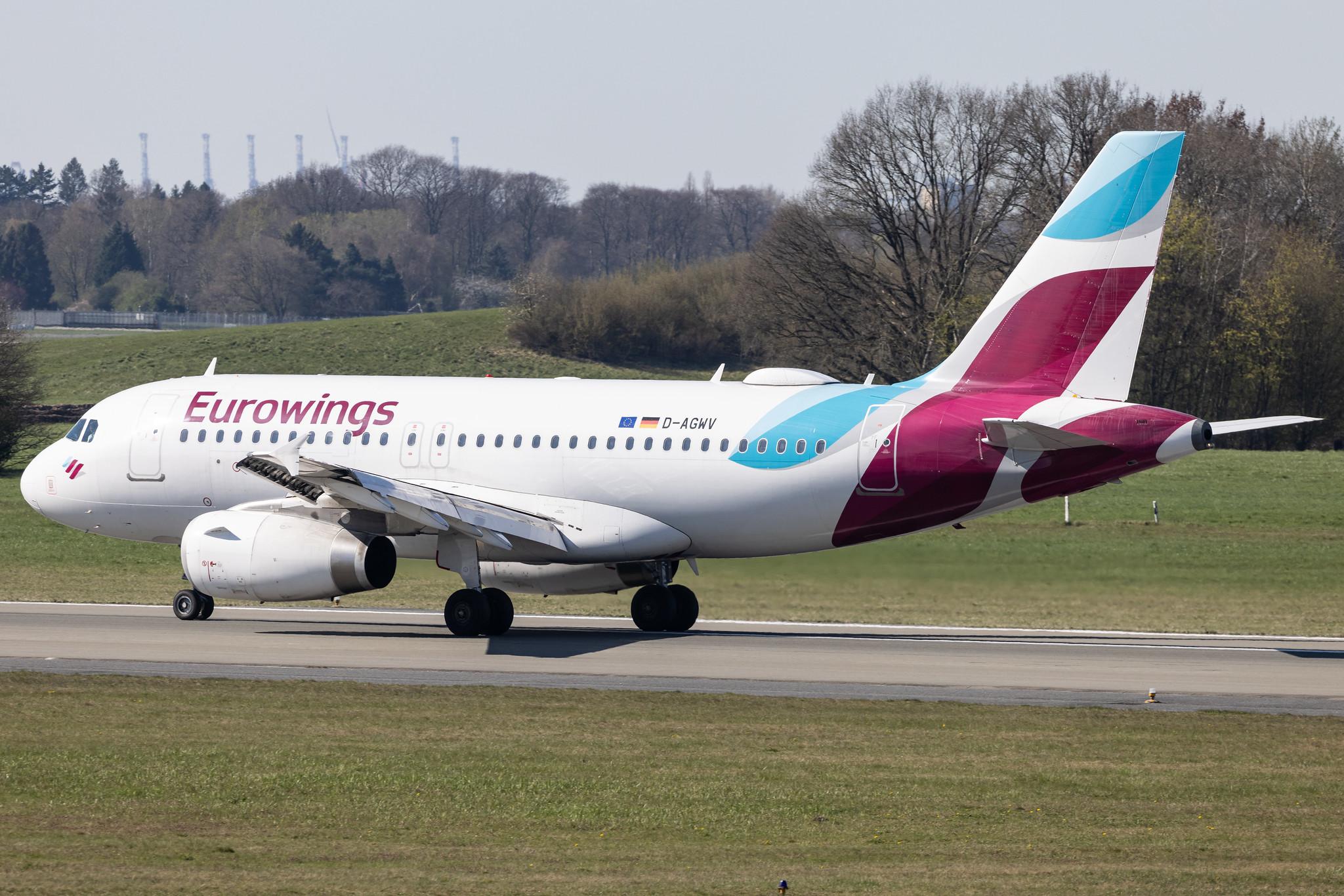 Hamburg Airport: Eurowings (EW / EWG) |  Airbus A319-132 A319 | D-AGWV | MSN 5467