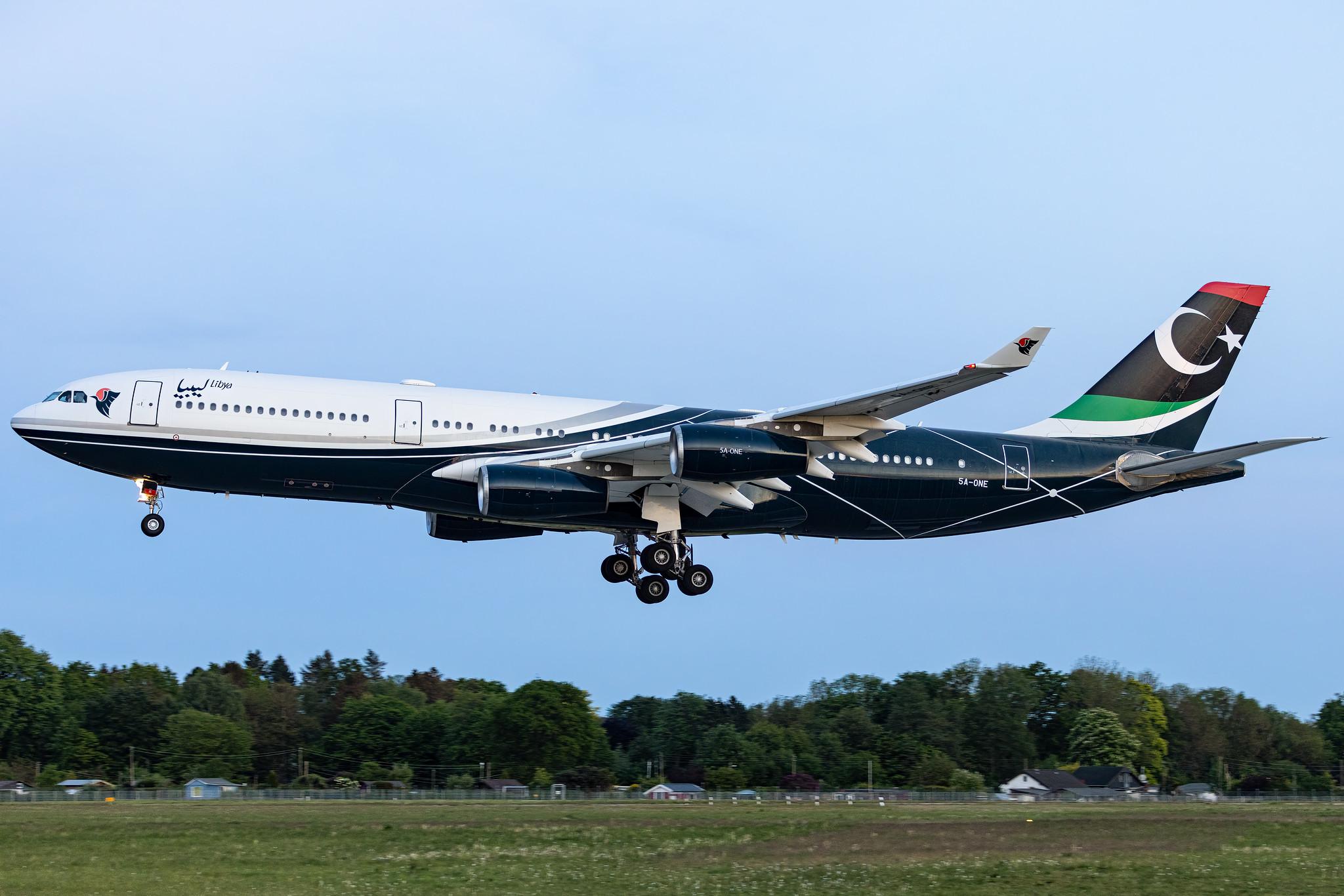 Hamburg Airport: Libya - Government |  Airbus A340-213 A342 | 5A-ONE | MSN 151