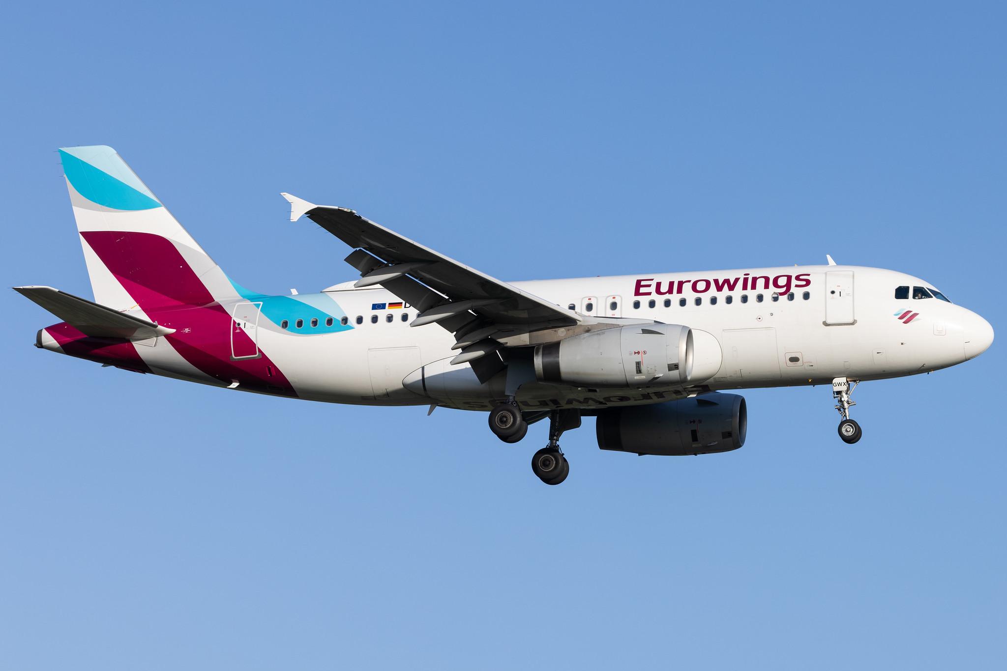 Hamburg Airport: Eurowings (EW / EWG) |  Airbus A319-132 A319 | D-AGWX | MSN 5569