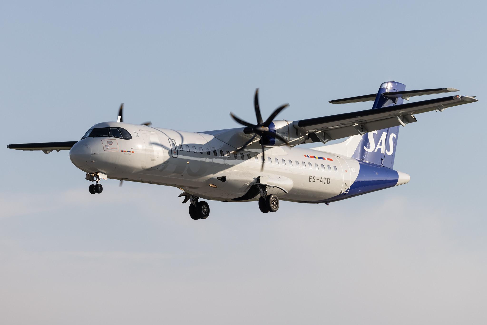 Hamburg Airport: SAS (SK / SAS) | Operator: Xfly |  ATR 72-600 AT76 | ES-ATD | MSN 1165