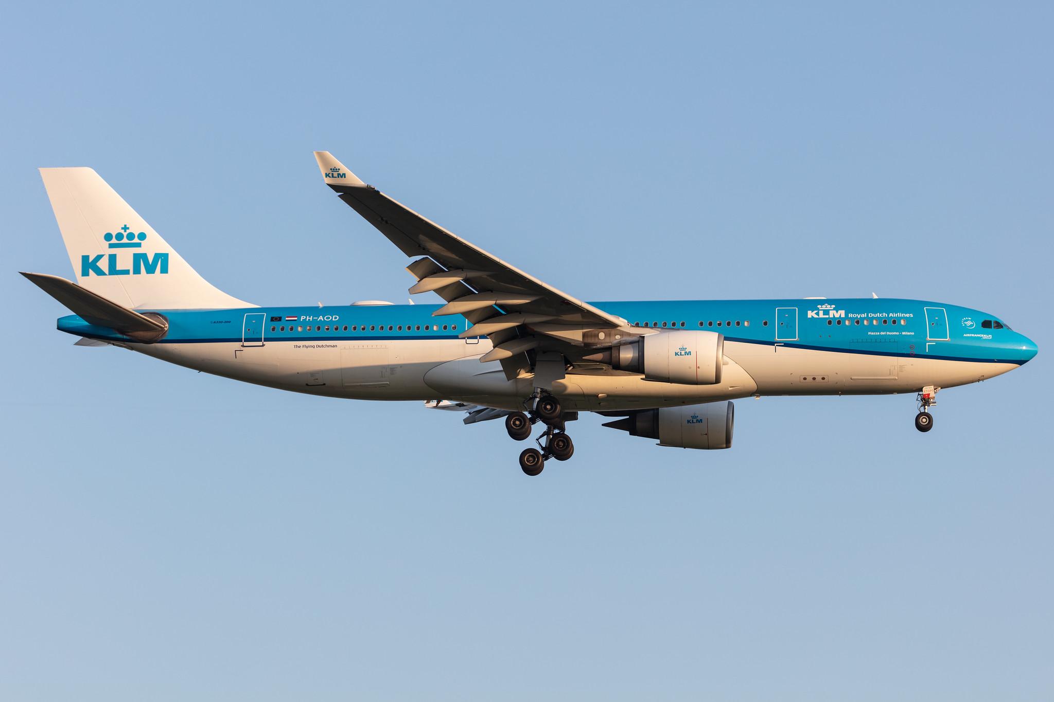 Amsterdam Schiphol: KLM (KL / KLM) |  Airbus A330-203 A332 | PH-AOD | MSN 0738