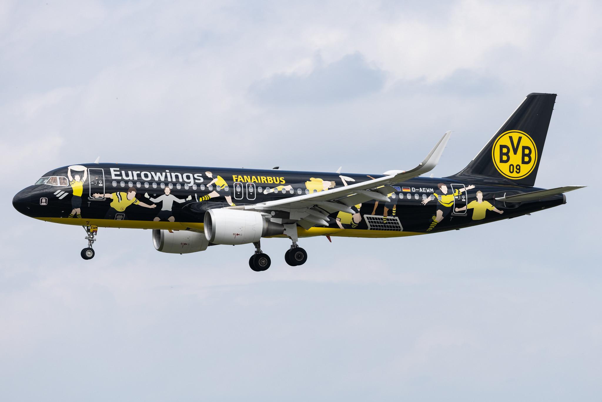 Hamburg Airport: Eurowings (EW / EWG) |  Livery: BVB FanAirbus |  Airbus A320-214 A320 | D-AEWM | MSN 7259