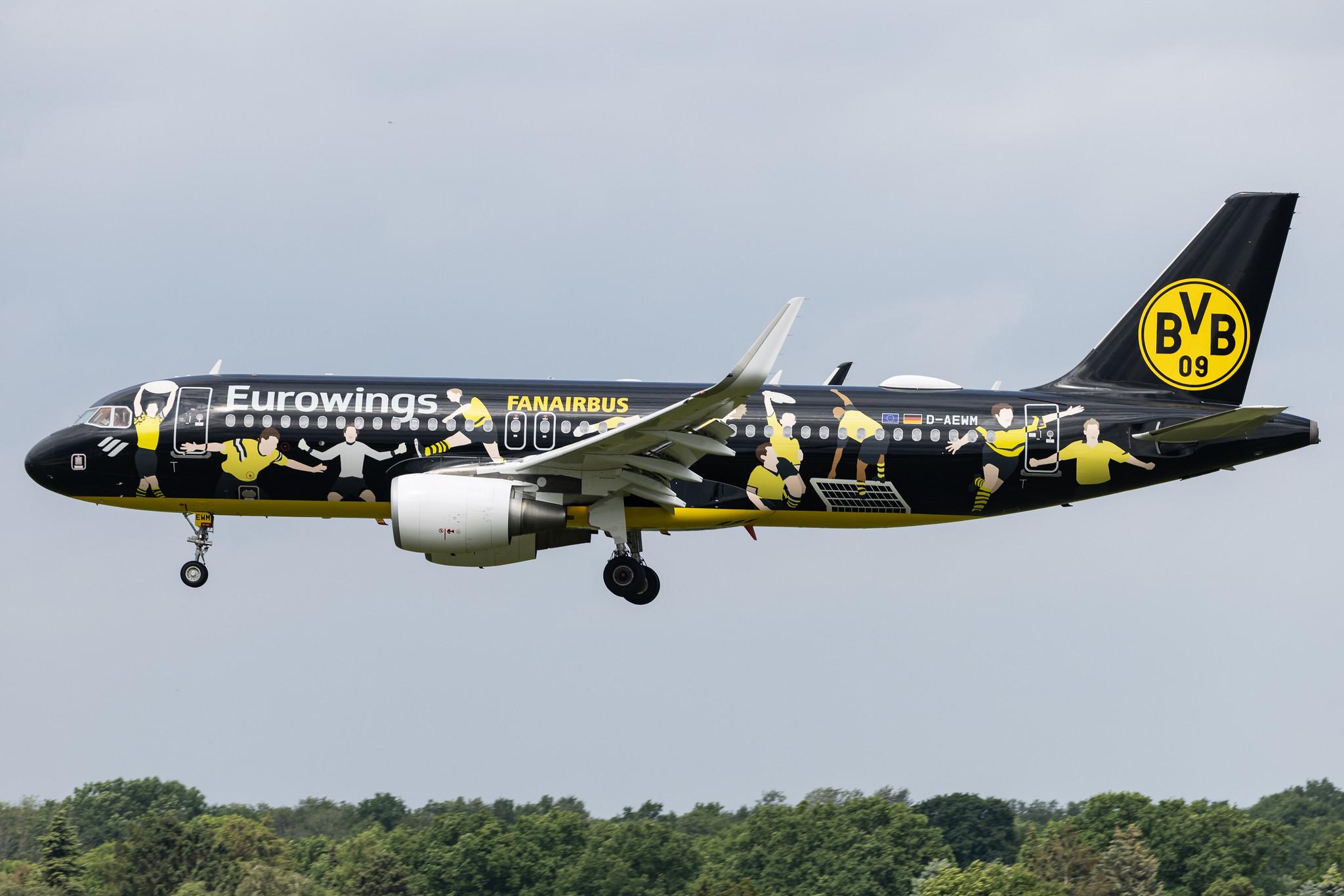 Hamburg Airport: Eurowings (EW / EWG) |  Livery: BVB FanAirbus |  Airbus A320-214 A320 | D-AEWM | MSN 7259