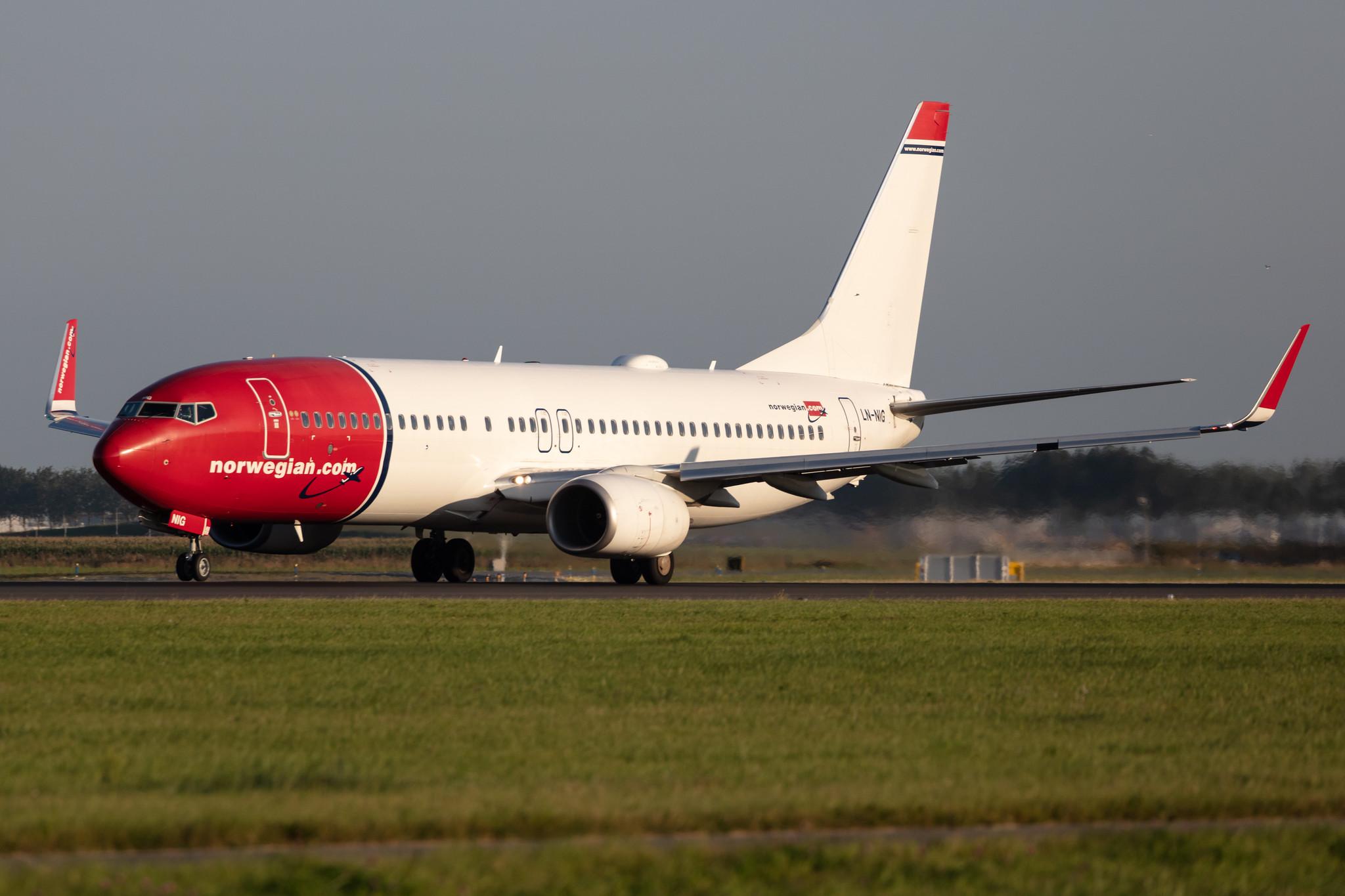 Amsterdam Schiphol: Norwegian (/ NAX) |  Livery: Juan Sebastián Elcano Livery | Operator: Norwegian Air Shuttle AOC |  Boeing 737-8JP B738 | LN-NIG | MSN 43878