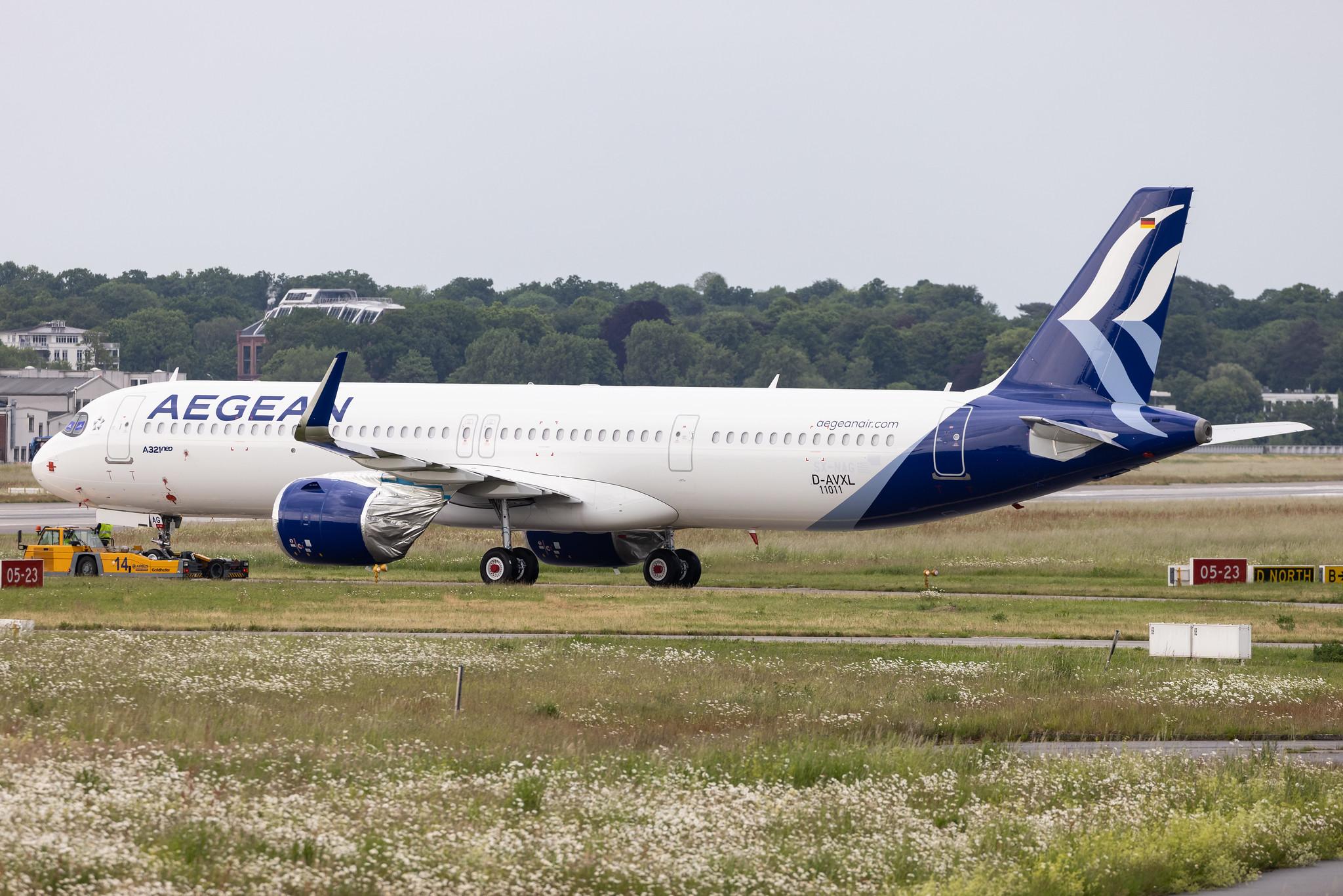 Hamburg Finkenwerder: Aegean Airlines (A3 / AEE) |  Airbus A321-271NX A21N | D-AVXL (SX-NAG) | MSN 11011