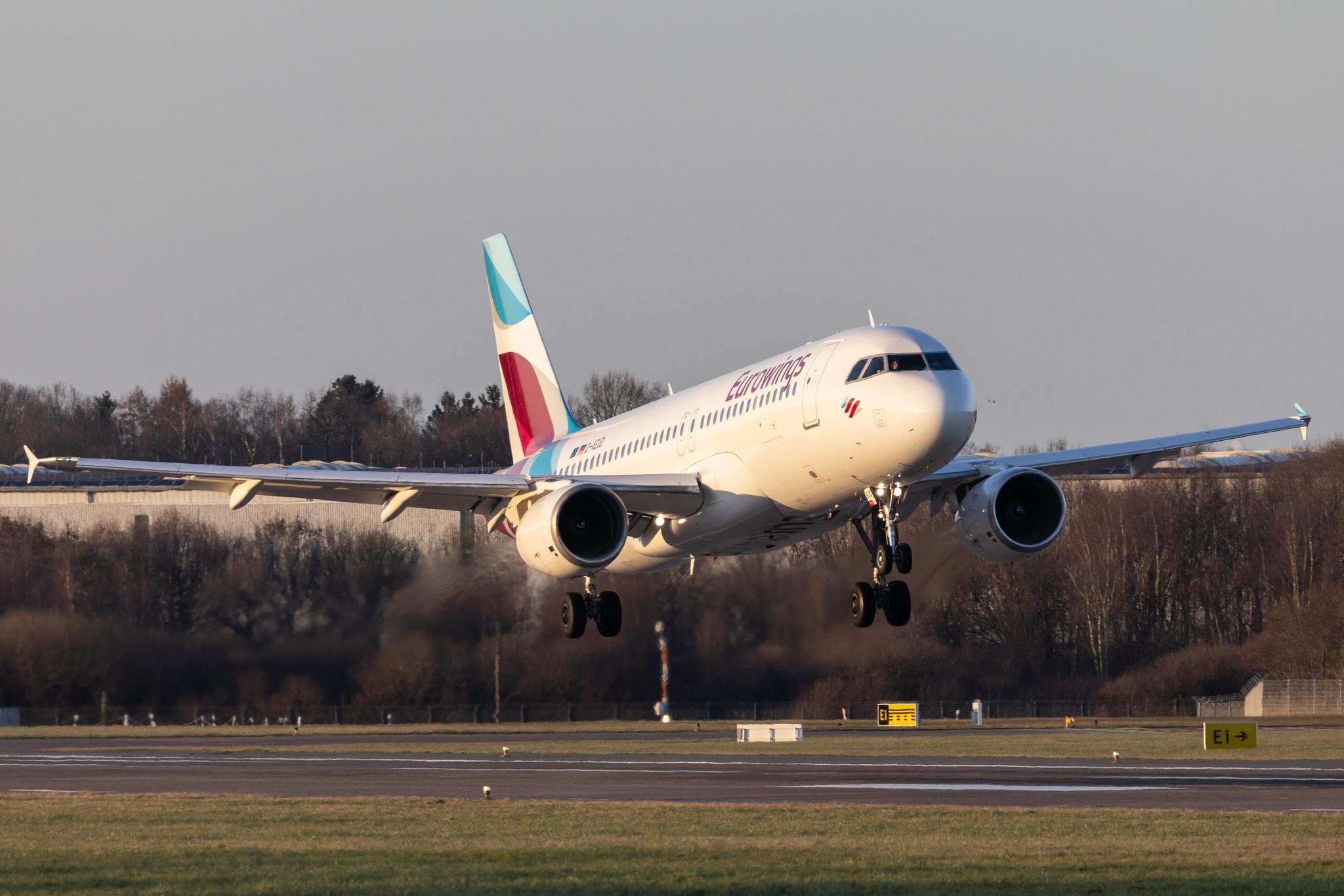 Hamburg Airport: Eurowings (EW / EWG) | Operator: Eurowings Europe |  Airbus A320-214 A320 | D-AEUD | MSN 3908