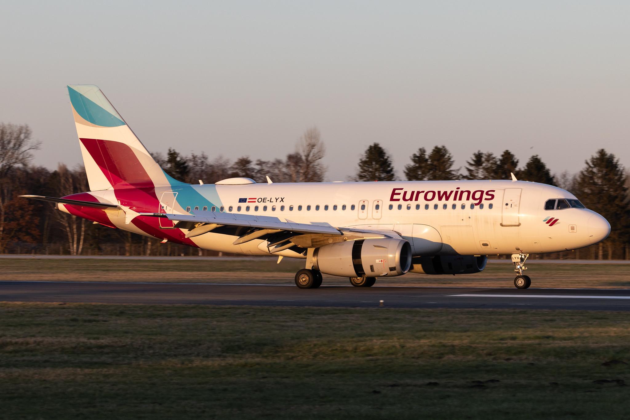 Hamburg Airport: Eurowings (EW / EWG) | Operator: Eurowings Europe |  Airbus A319-132 A319 | OE-LYX | MSN 4285