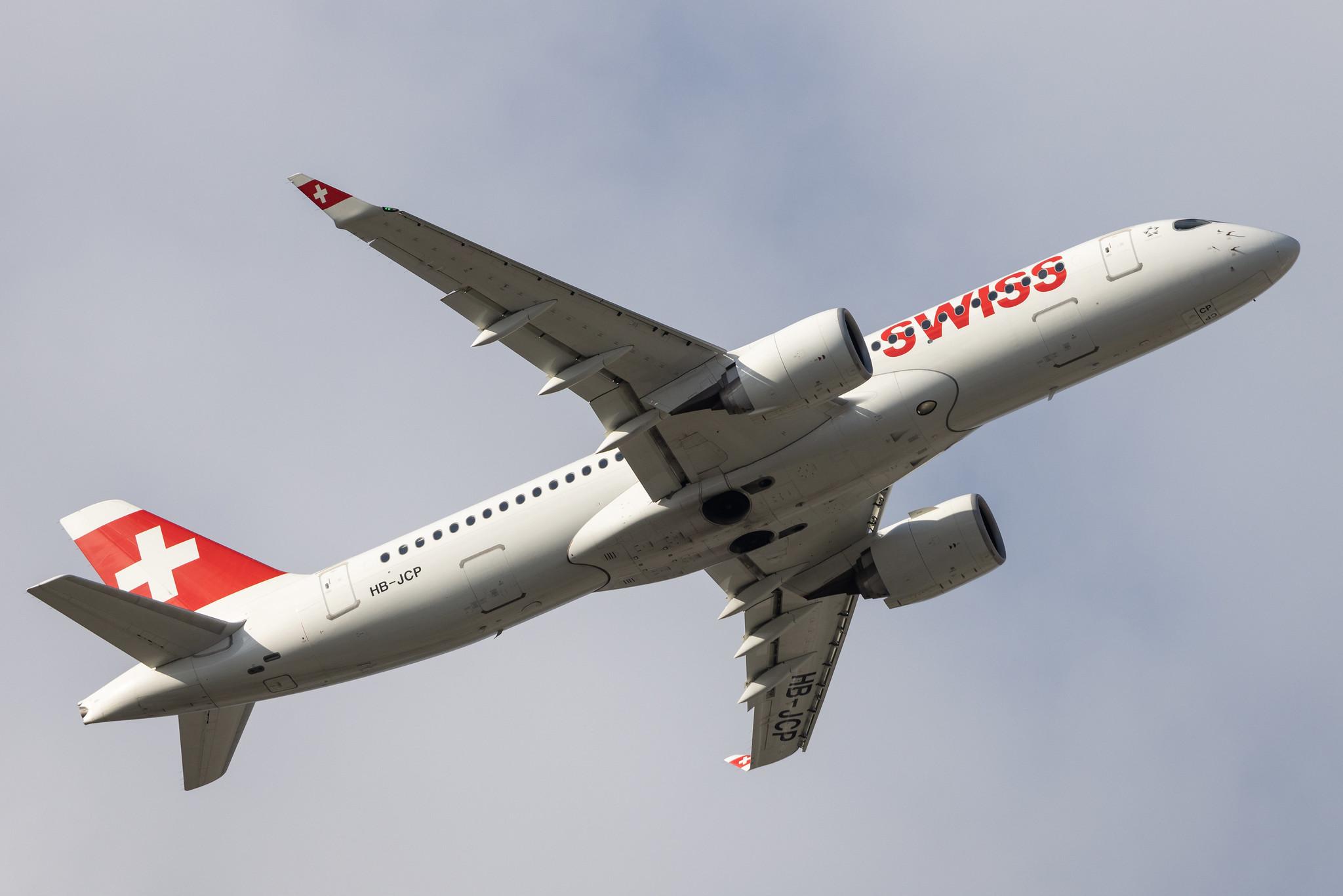 London Heathrow: Swiss (LX / SWR) |  Airbus A220-300 BCS3 | HB-JCP | MSN 55036