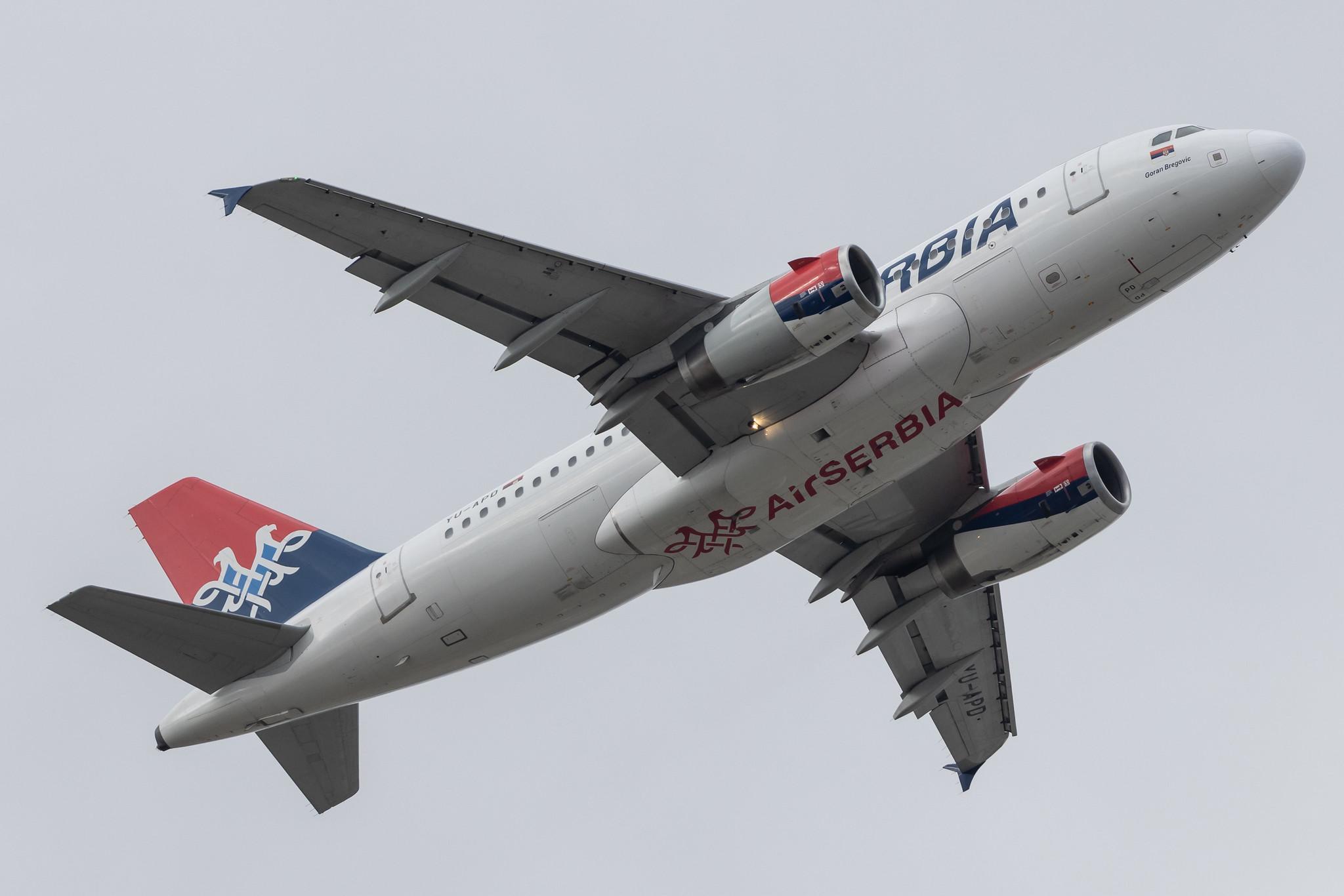 London Heathrow: AirSERBIA (JU / ASL) |  Airbus A319-132 A319 | YU-APD | MSN 02335