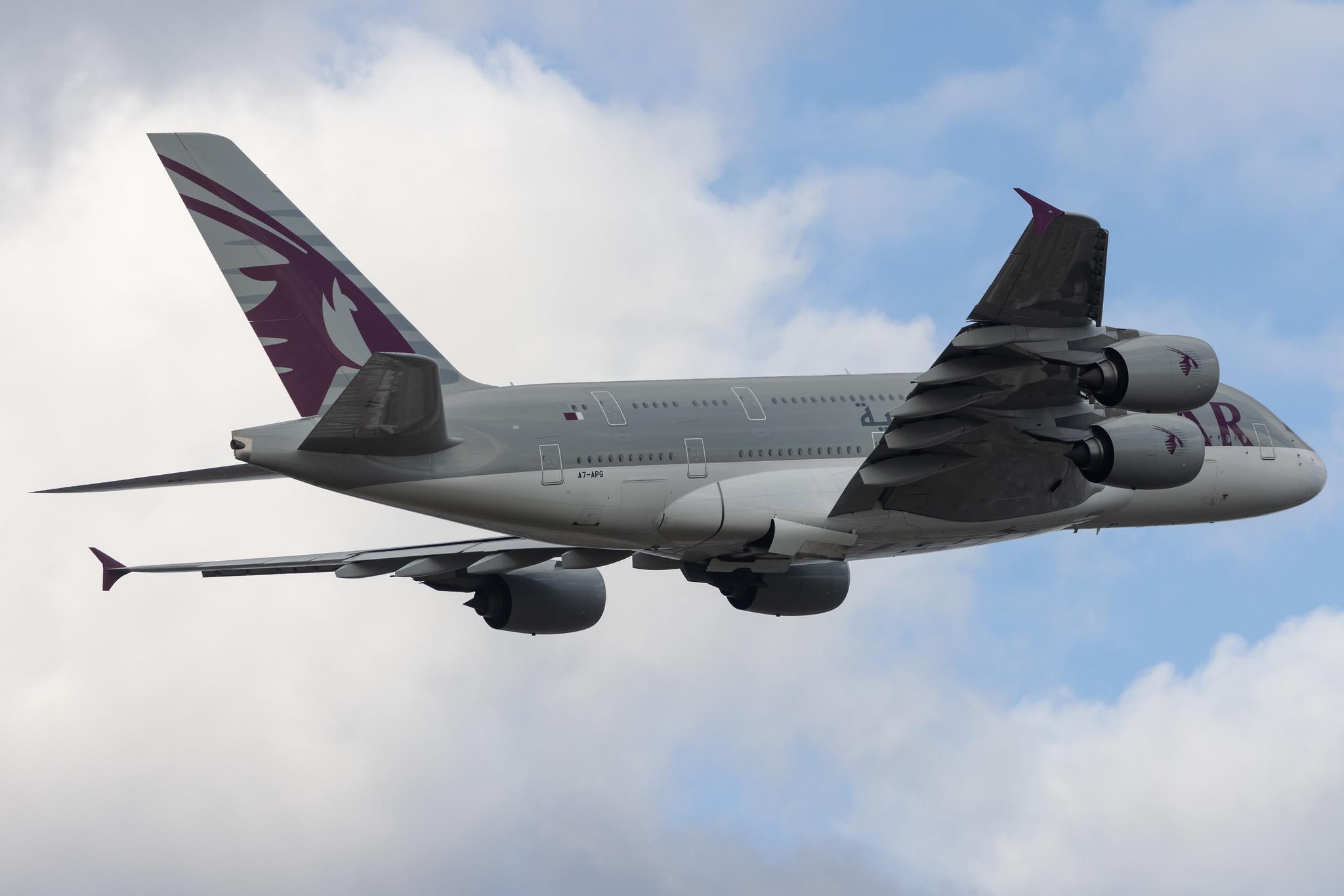 London Heathrow: Qatar Airways (QR / QTR) |  Airbus A380-861 A388 | A7-APG | MSN 193