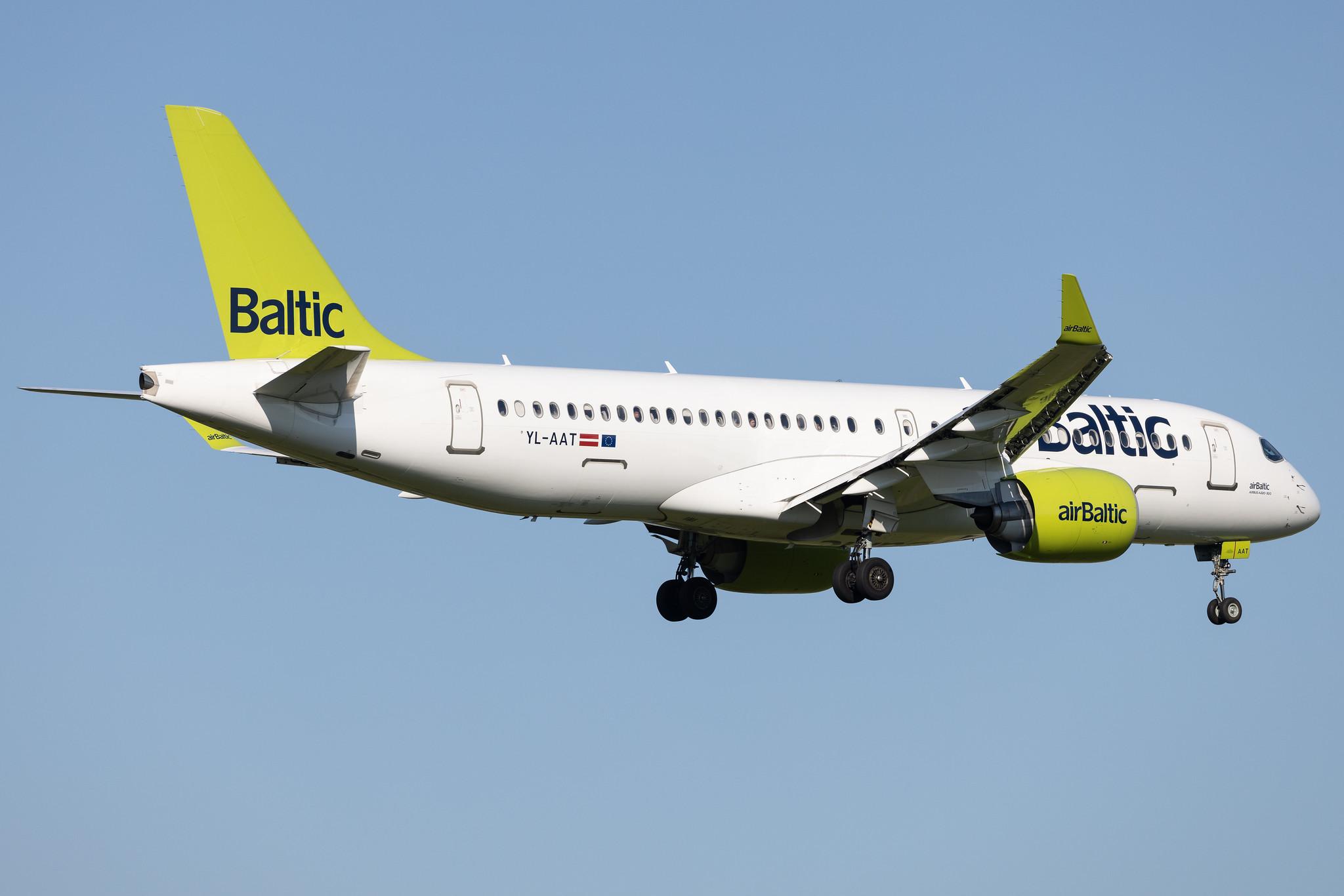 Hamburg Airport: Air Baltic (BT / BTI) | Airbus A220-300 BCS3 | YL-AAT | MSN 55055