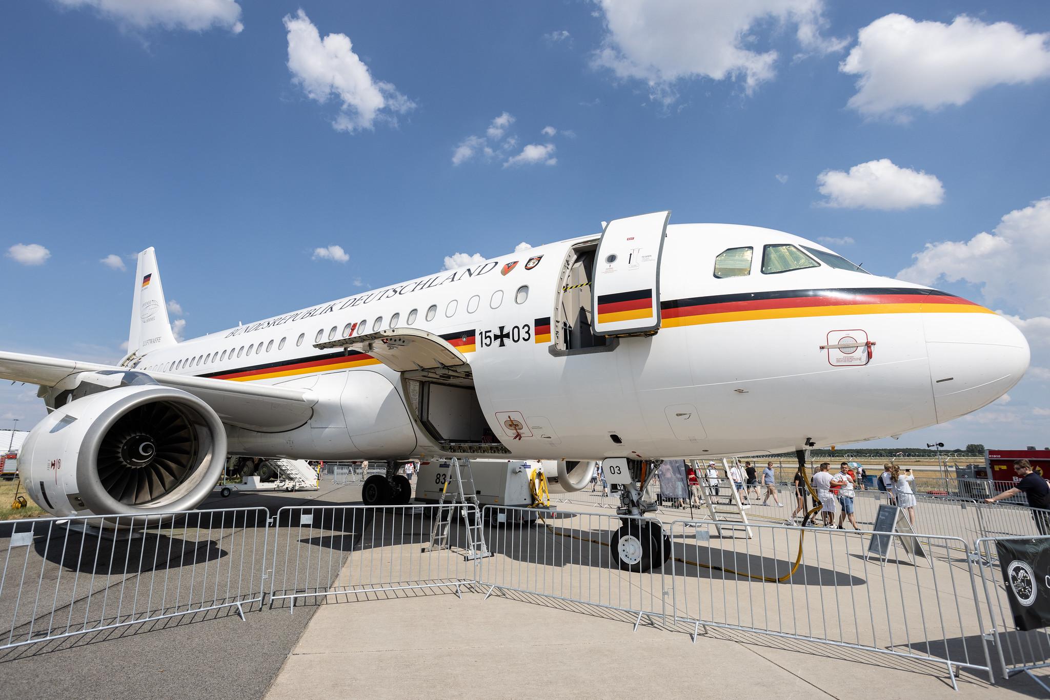ILA Berlin Air Show: German Air Force (/ GAF) | Airbus A319-133(CJ) A319 | 15+03 | MSN 1212