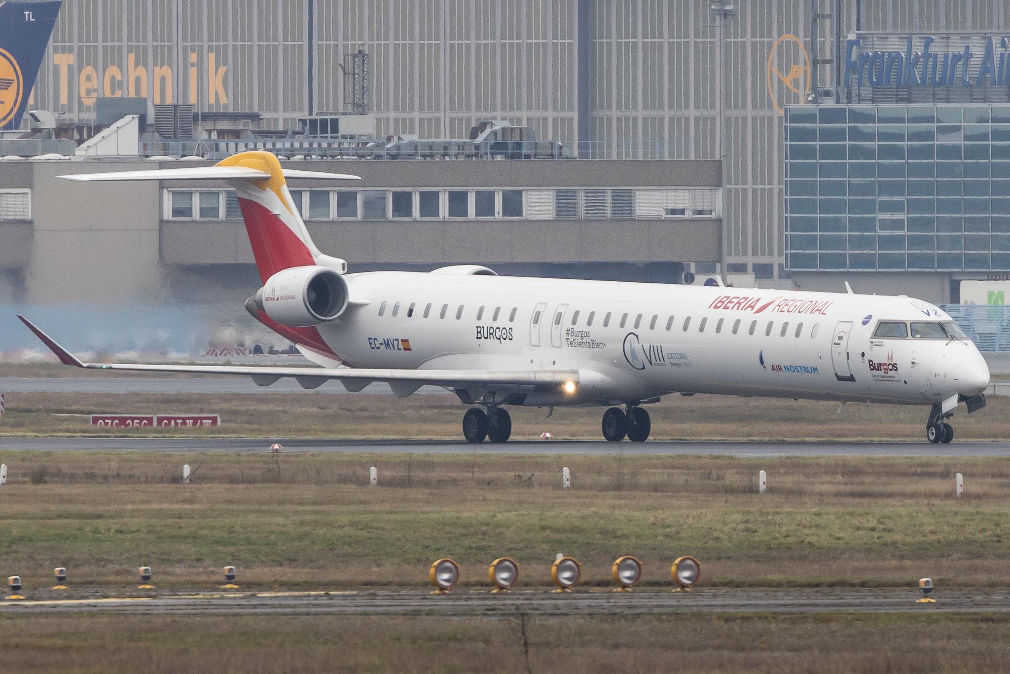 Frankfurt Airport: Iberia Regional (IB / IBE) | Operator: Air Nostrum |  Mitsubishi CRJ-1000 CRJX | EC-MVZ | MSN 19063